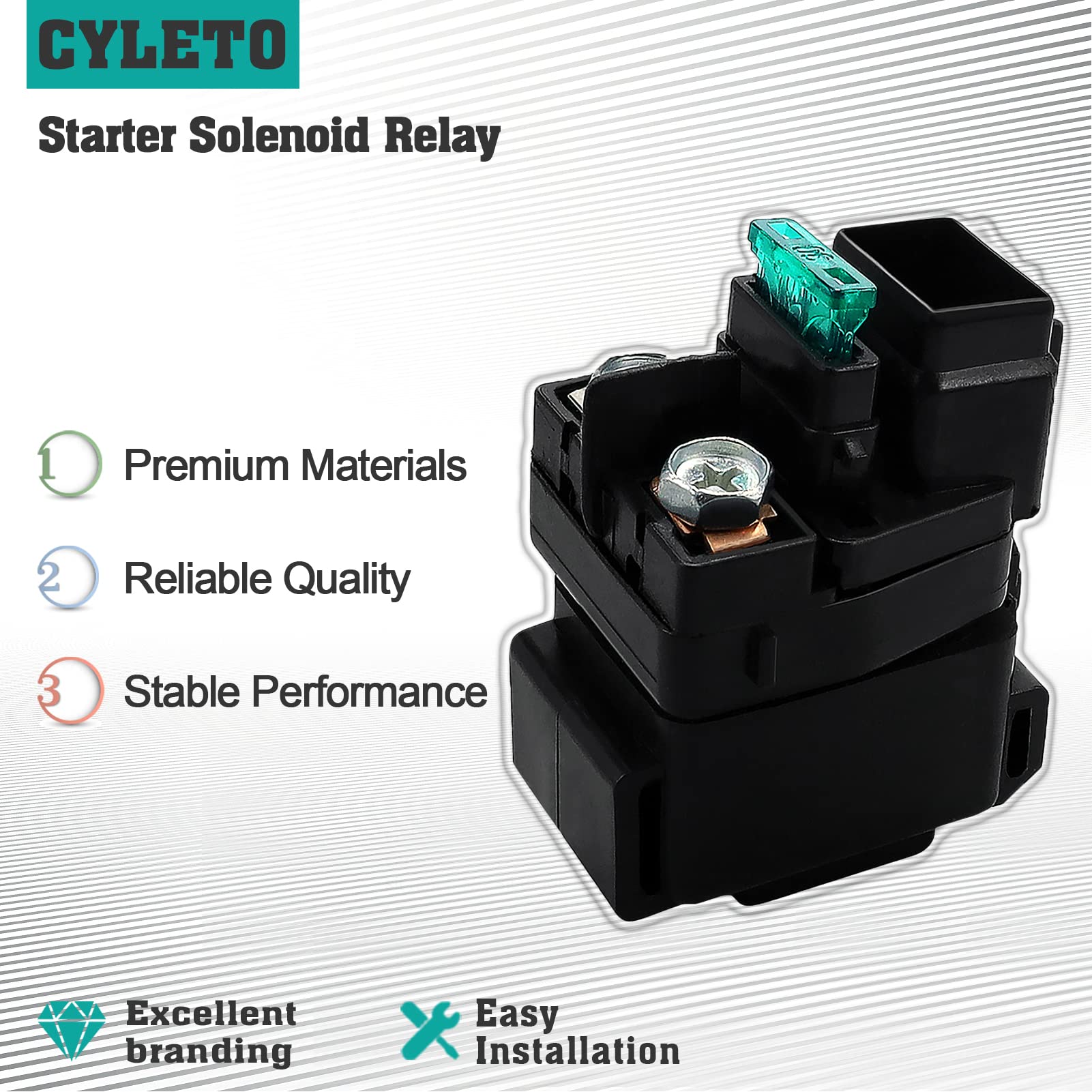 Cyleto Starter Solenoid Relay for Arctic Cat 400/500 & Suzuki LT-A500F Quadmaster (1998-2005)
