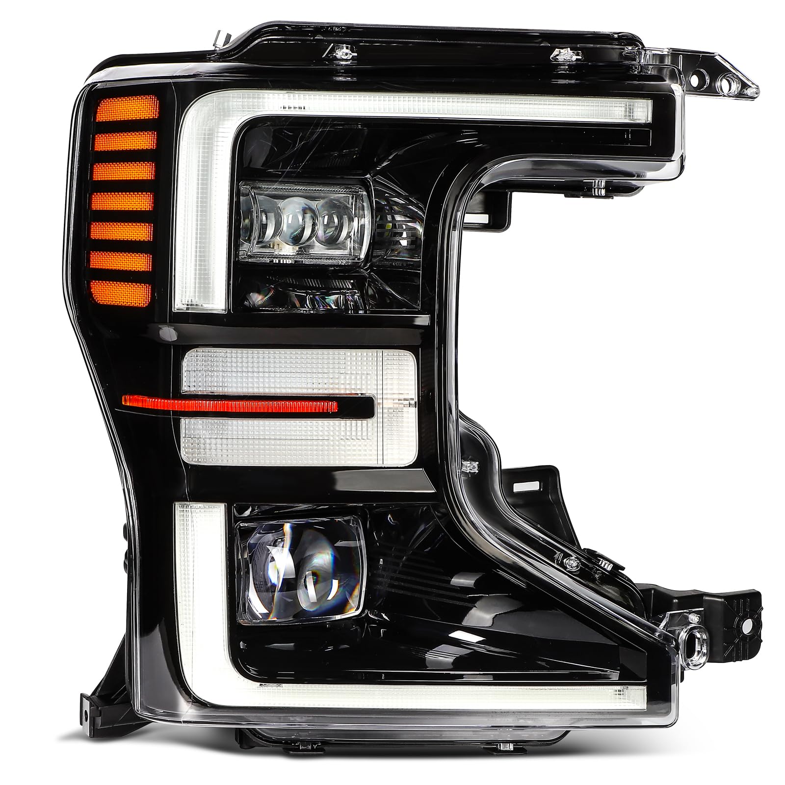 LBRST Headlight Assembly Fit 2020-2022 for F-250 Super Duty, 2020-2022 for F-350 Super Duty Passenger Side Headlight Black Housi