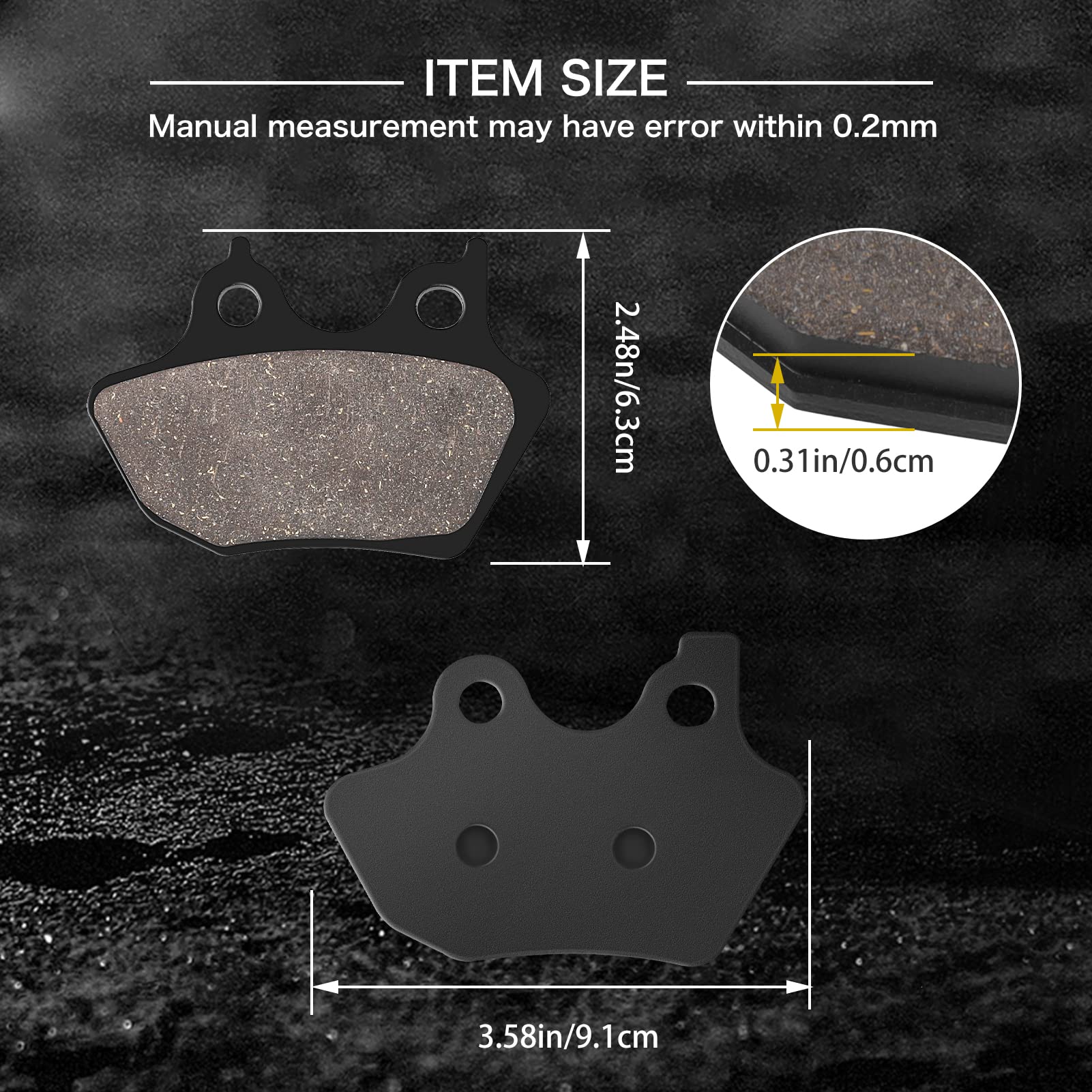 LOCOPOW Brake Pads Front and Rear for Road King, Dyna 2000-2007,Compatible with Harley Davidson Road Glide, Electra Glide, Low R