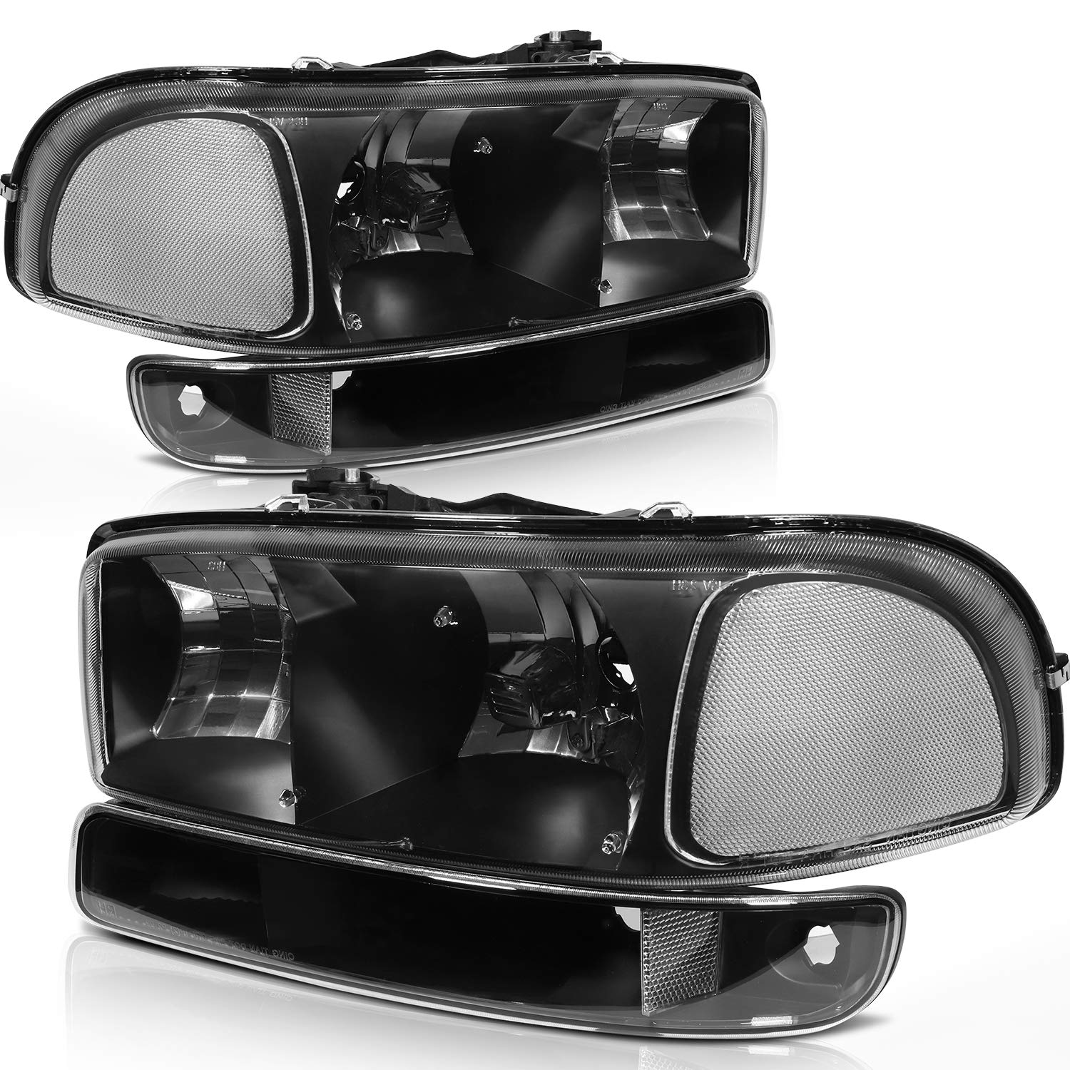 OCPTY Compatible For GMC Sierra 1500 2500 3500 1999-2007 For GMC Yukon 1999-2006 For GMC Yukon XL 1500 2500 2000-2006 Headlight 