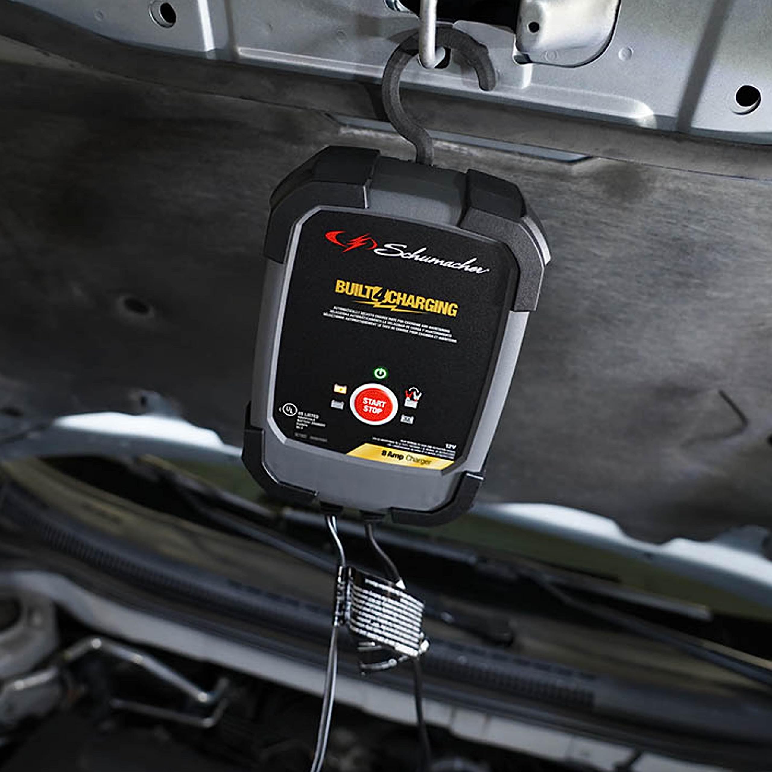 Schumacher Electric SC1302 Battery Charger, 8A Fully Automatic, 12V for Cars, Trucks, SUVs, and Marine - Black