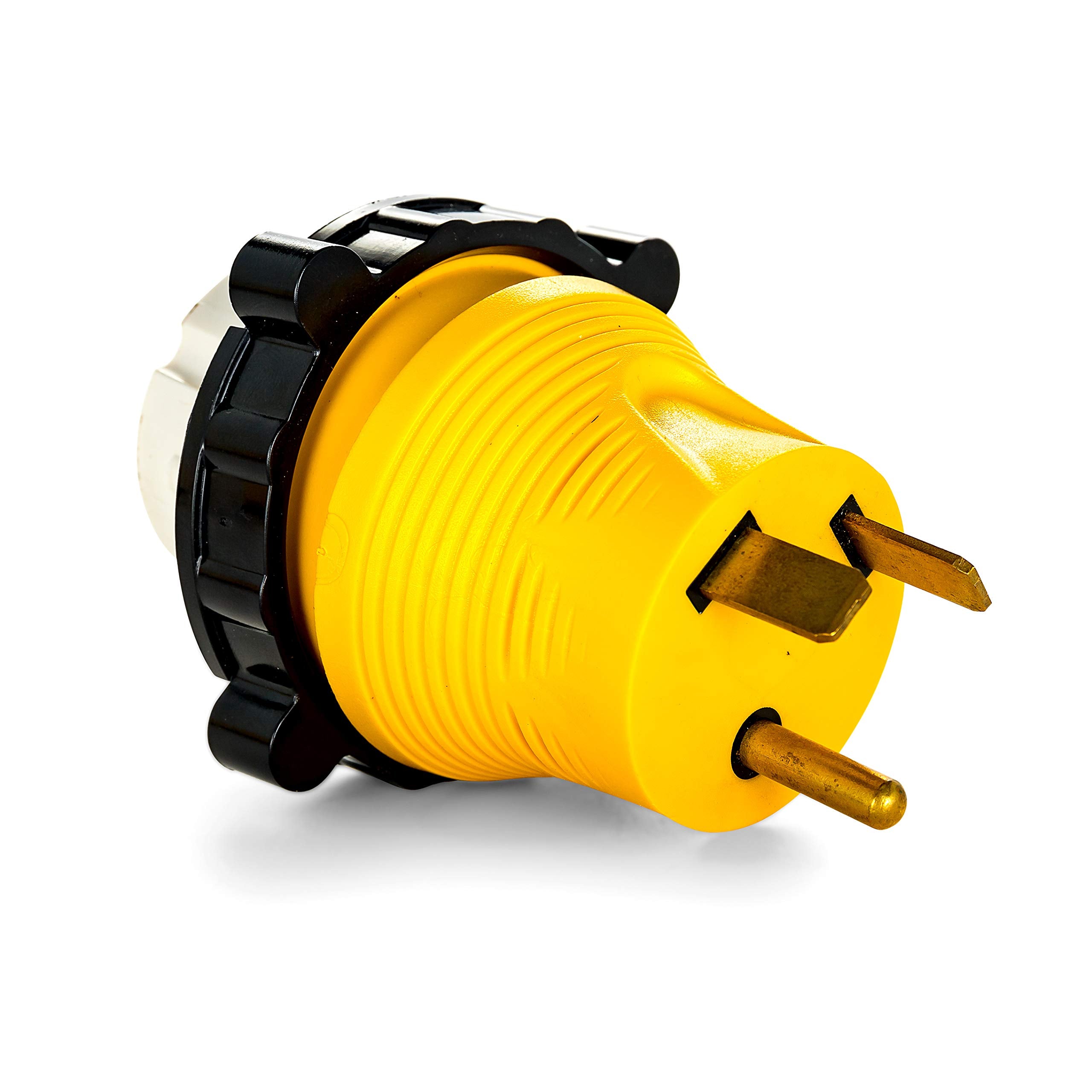 Camco Power Grip Camper/RV 30A-50A Locking Adapter | Compatible with 50-Amp Locking Plugs | Weatherproof Connection | 125 Volt /
