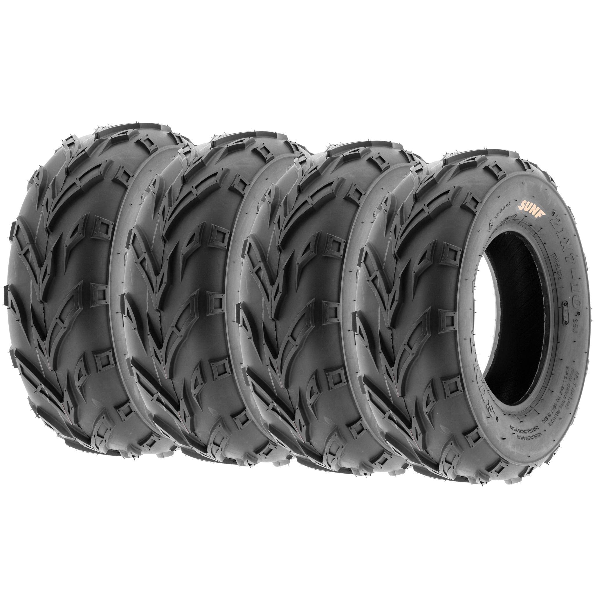 Set of 4 SunF A004 Go-Kart ATV Tires 16x6-8 Front & 16x6-8 Rear, all terrain, 6 PR, Tubeless
