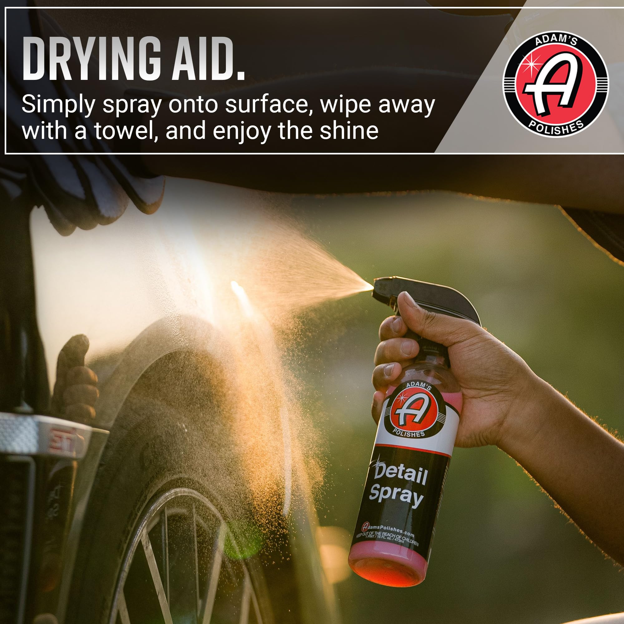 Adam's Polishes Detail Spray - Quick Waterless Detailer, 128 Fl Oz, Model DS-GAL, Adds Shine & Gloss for Car Detailing