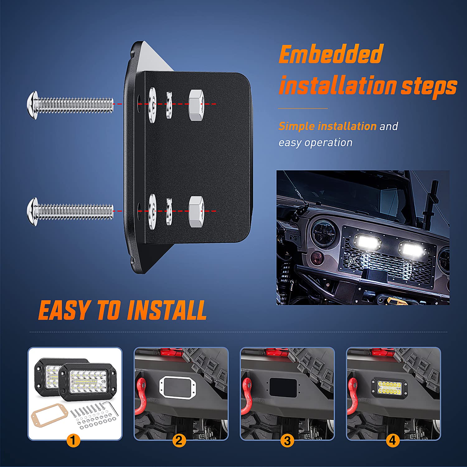 Nilight 39W LED Light Pods - 2PCS 6-Inch Spot Flood Combo for Offroad, Truck, SUV, ATV - Aluminum, Model W2026, 26 LEDs