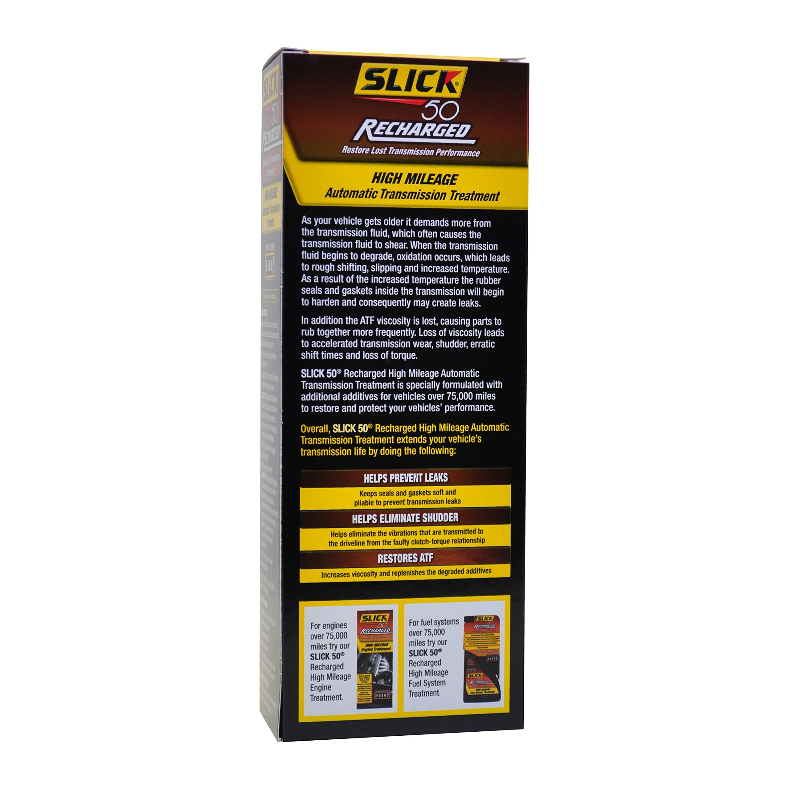 Slick 50 Recharged High Mileage Transmission & Engine Treatment, 15 Fl. oz., Black, Model SL-41806015, Plastic