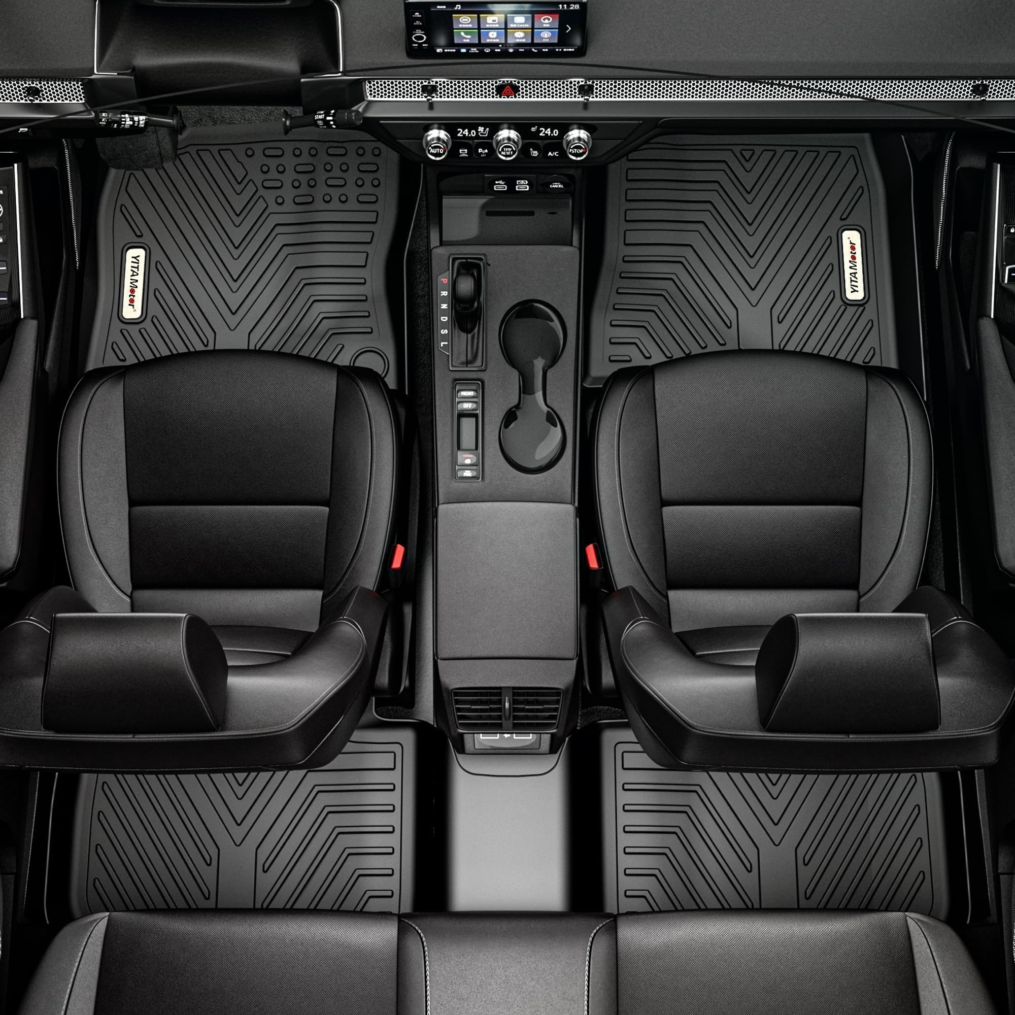 Yitamotor Floor Mats Fit For Honda Accord 2018-2022, Tpe All Weather Custom Floor Liners 1St & 2Nd Row, Black