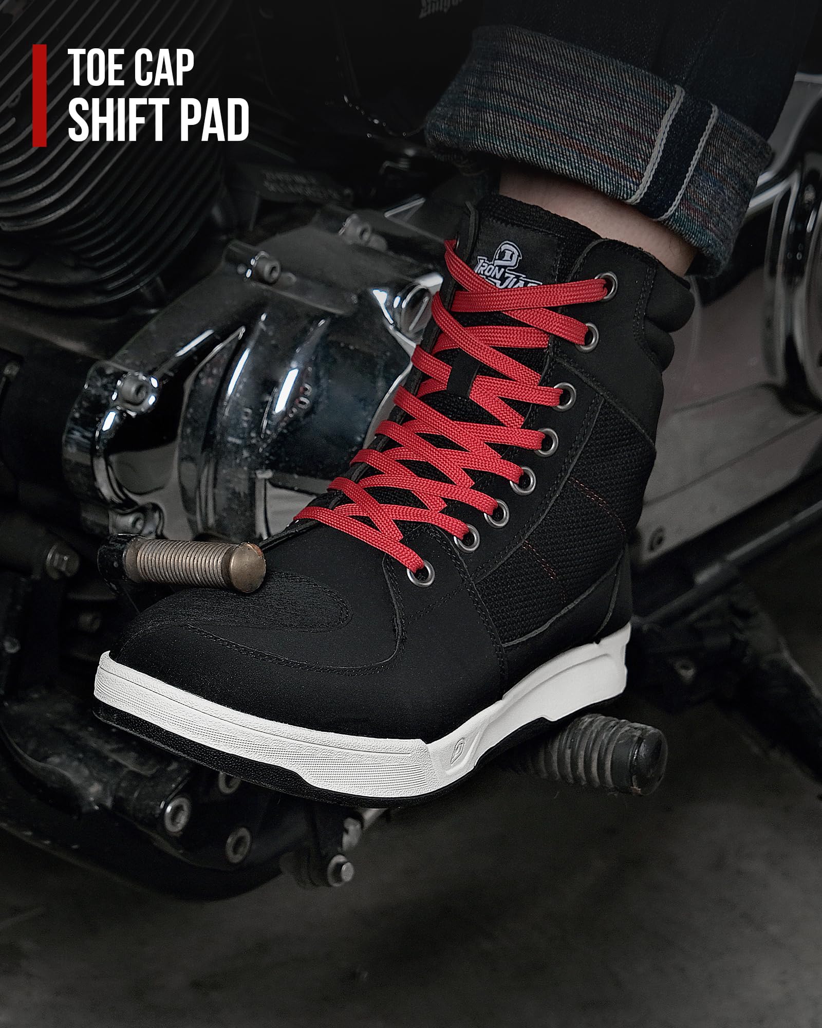 BORLENI Motorcycle Riding Shoes, Black, Size 12, Rubber Protective Boots for Men, Casual Breathable Motocross Footwear Model XZ001