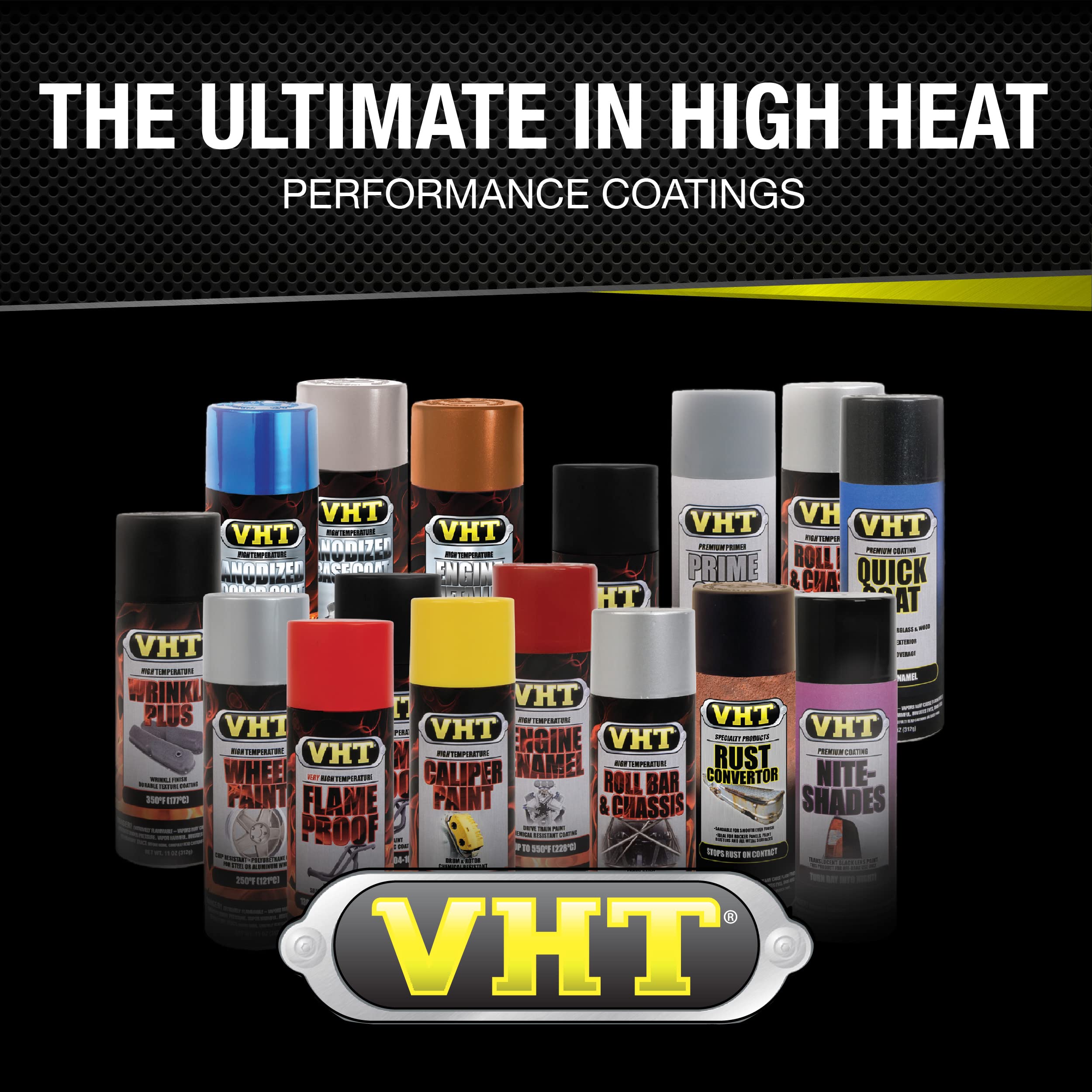 VHT SP183-6PK High Temperature Wheel Paint - Satin Black Spray Paint - 11 oz Aerosol Can, 6-Pack