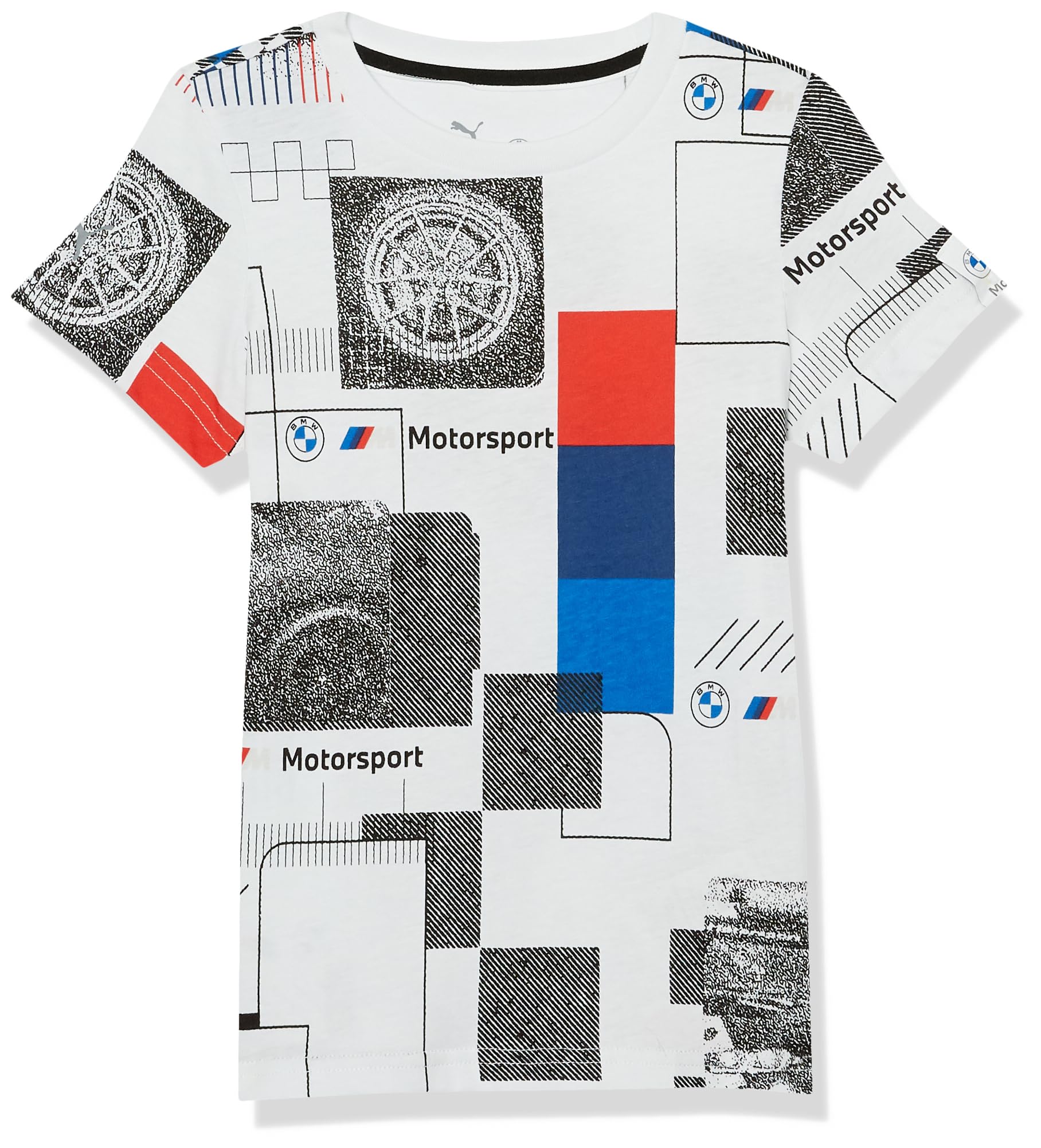 PUMA Kids' BMW M Motorsport Graphic T-Shirt, White, Small