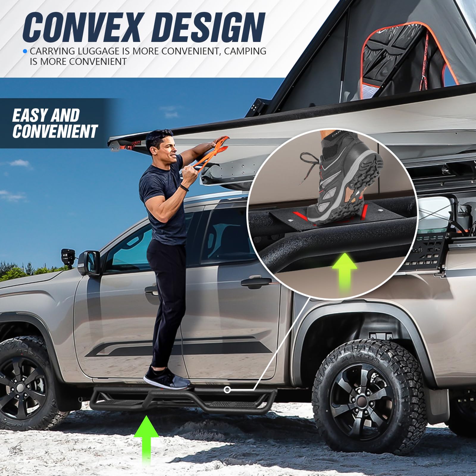 Yzona Crew Cab Running Boards Side Steps Compatible With 2019-2025 Chevy Silverado & Gmc Sierra 1500, 2020-2025 Chevrolet Silver