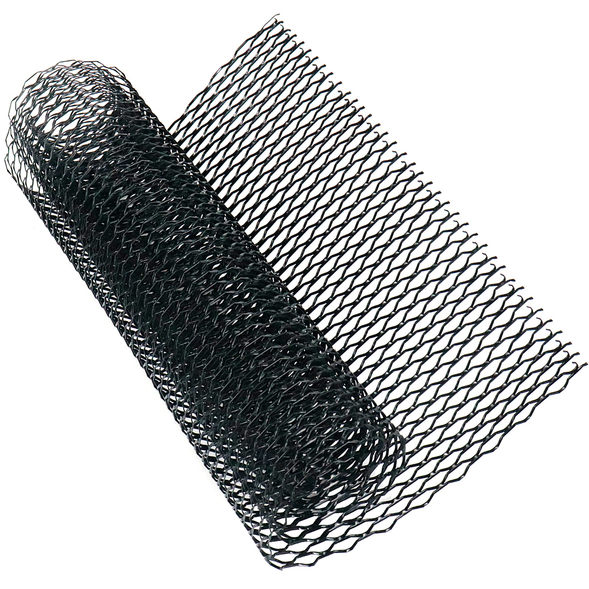 Modengzhe 40 X 13 Inch Car Grill Mesh Sheet, Black Painted Aluminum Alloy Multifunctional Grille Mesh Roll, 8 X 25Mm Seagull-Sha