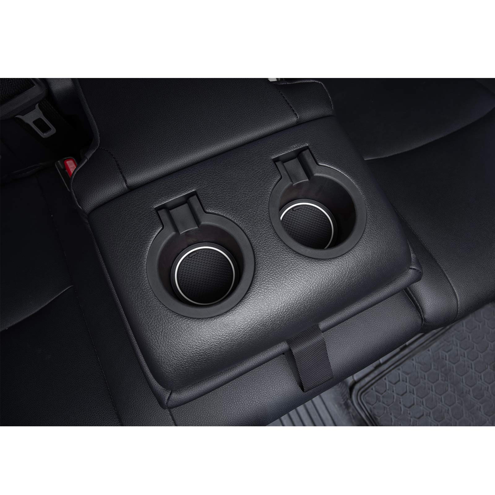 JDMCAR Premium Cup Holder Inserts Kit for 2023 Toyota 4Runner - 27PC Rubber Accessories with White Trim