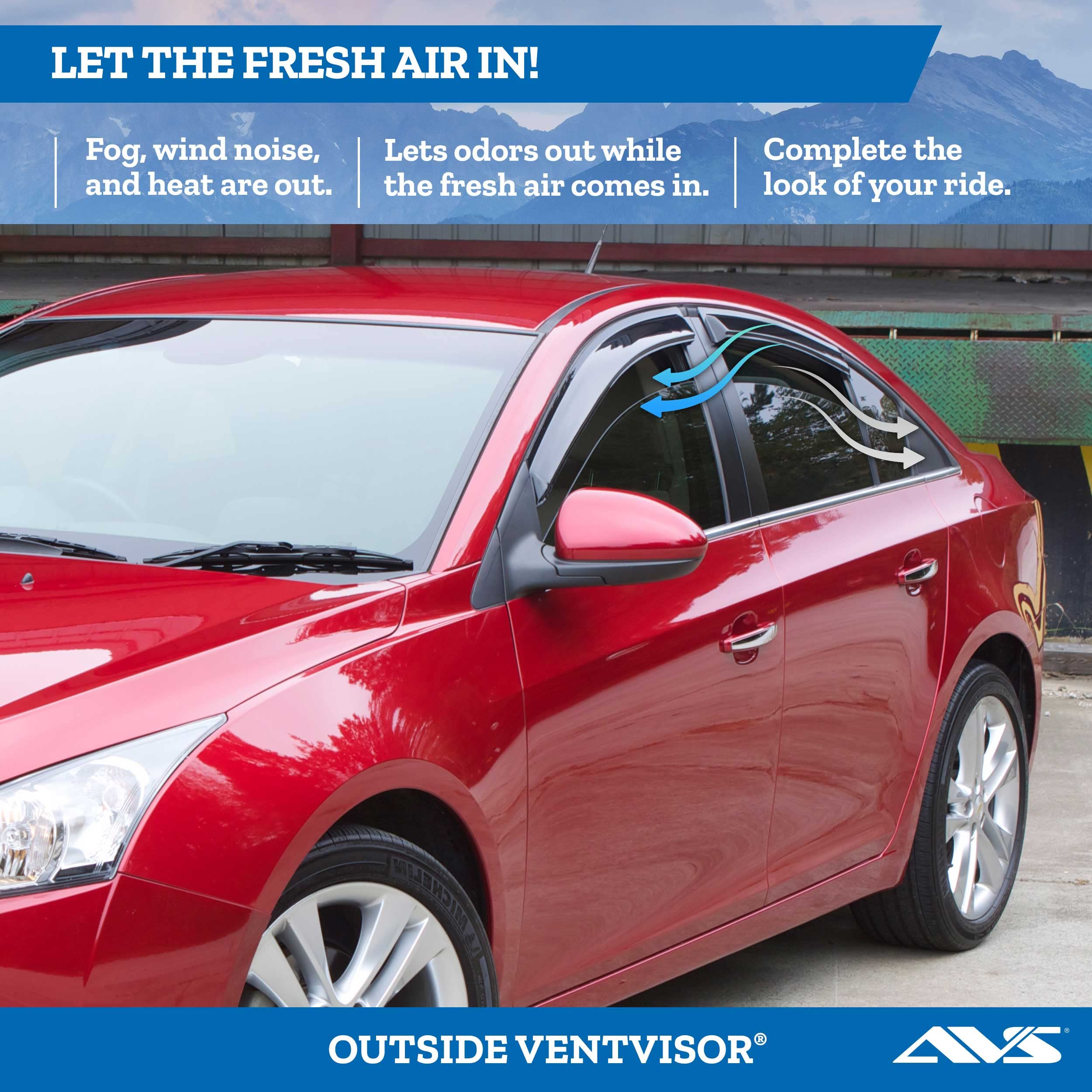 Auto Ventshade [Avs] Outside Mount Ventvisor / Window Deflectors | Fits 2007 - 2010 Mitsubishi Outlander, 4 Pcs. | Smoke - 94555