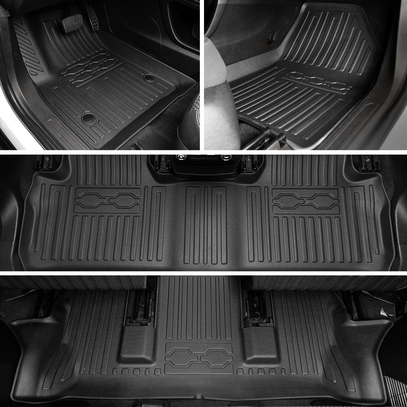 JOULARISE Cargo Mat Set for 2017-2023 GMC Acadia, All-Weather TPE, Black, 6 Seats, Model DZ24062714ZHZ