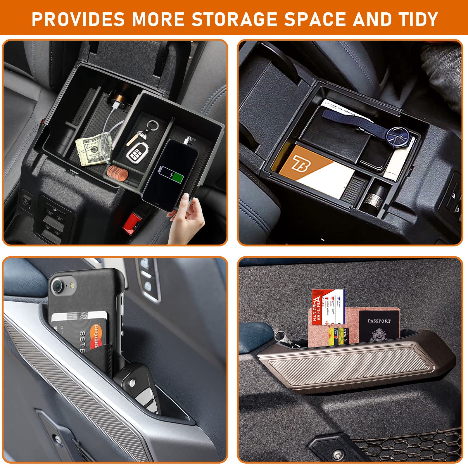 Wdg For Ford Bronco Accessories 2021 2022 2023 2024, Center Console Storage Organizer And Door Handle Storage Box, Insert Tray A