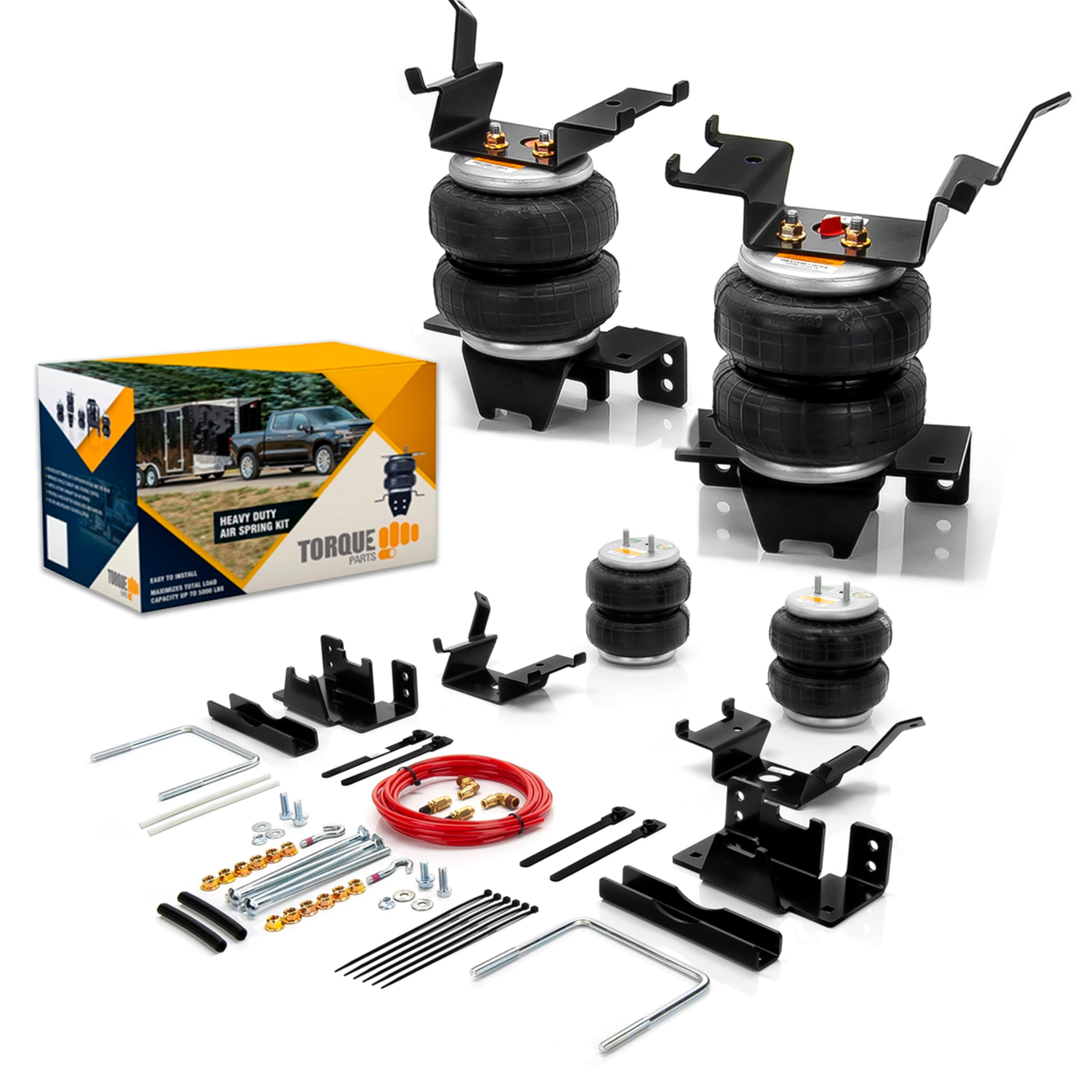 Torque Airbag Air Bag Suspension Kit For 2004-2015 Nissan Titan 2Wd 4Wd Rear Helper Bag Spring Towing 5000 Lbs (Replaces Firestone Ride Rite 2355) (Tr2355)