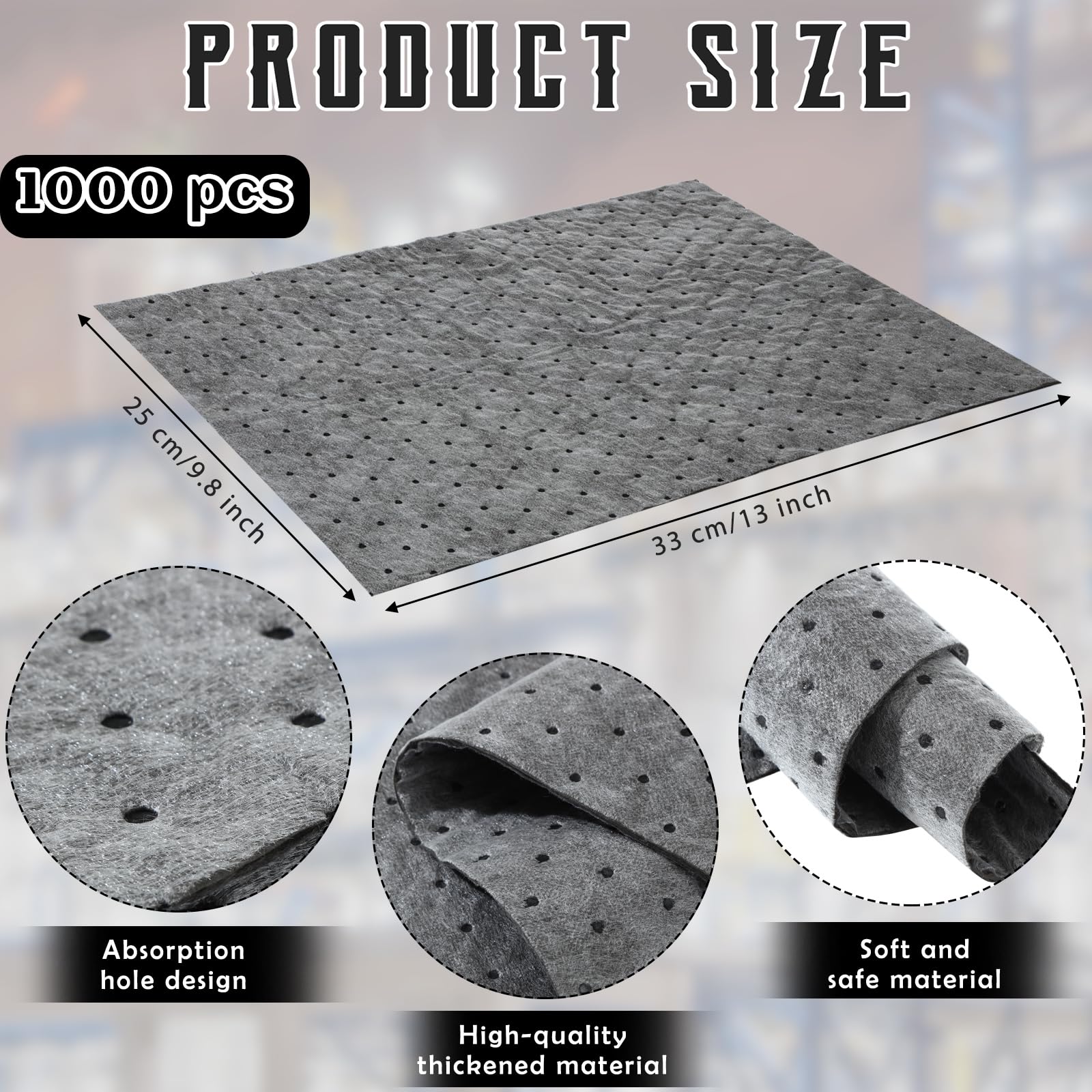 Hoolerry Oil Absorbent Pads Weight Dimpled Pad Garage Accessories Water Absorbent Mat Oil Spill Mat for Absorbing Protecting Hom