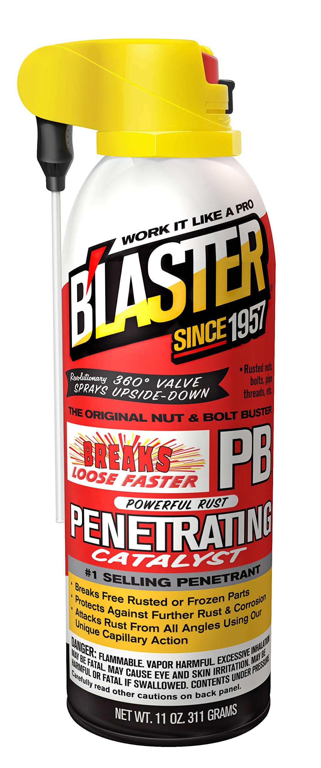 Blaster Penetrating Oil Spray - 11oz Multi-Use Anti Rust Fluid, Loosens Rusted Bolts, Case of 12, Model 16-PB-DS