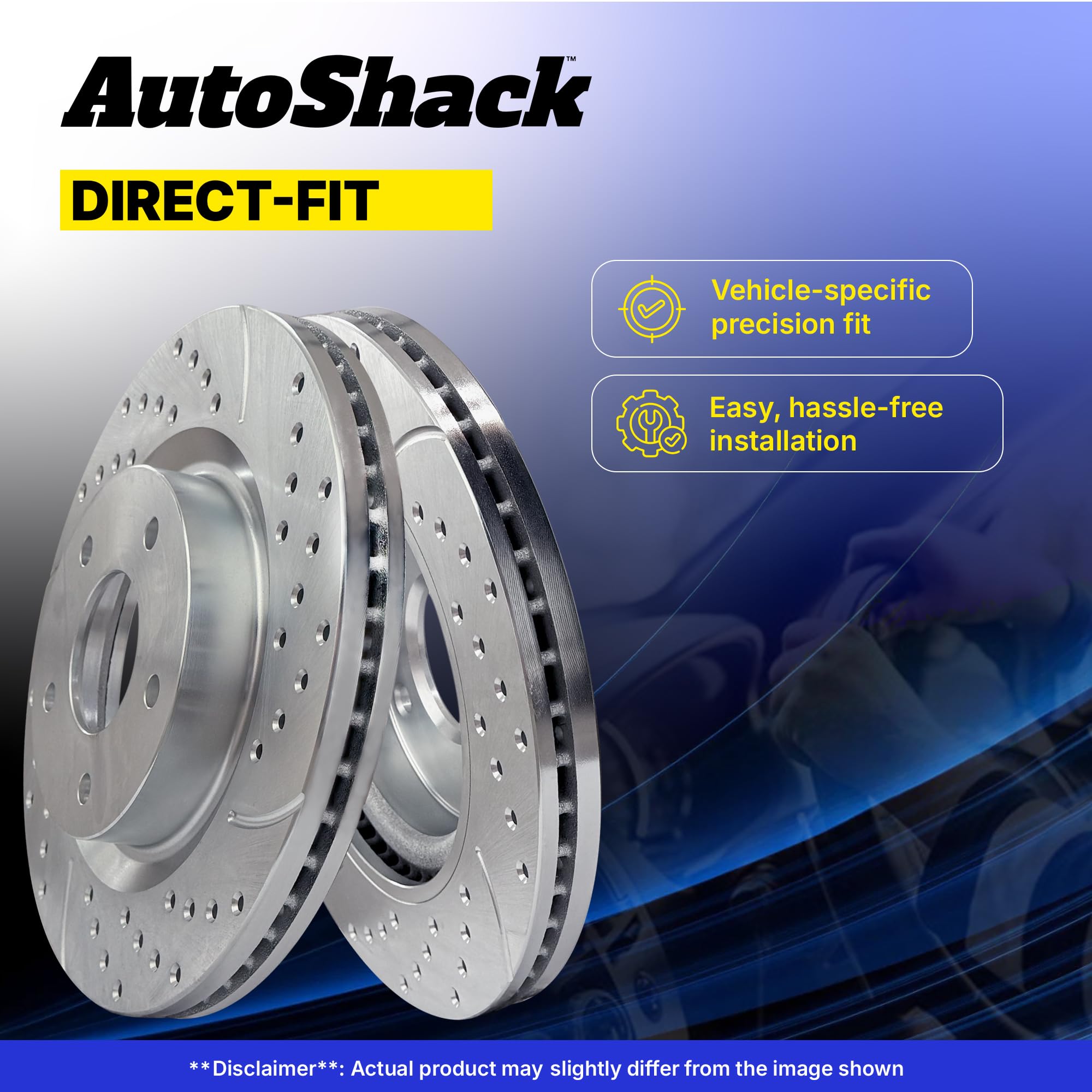 Autoshack Front And Rear Drilled Slotted Rotors Set 4 Replacement For 2011-2022 Jeep Grand Cherokee Dodge Durango 3.0L 3.6L 5.7L 6.4L V6 Awd Rwd Vented Rotor Diameter Front 350Mm; Rear 330 Mm Brkpk365