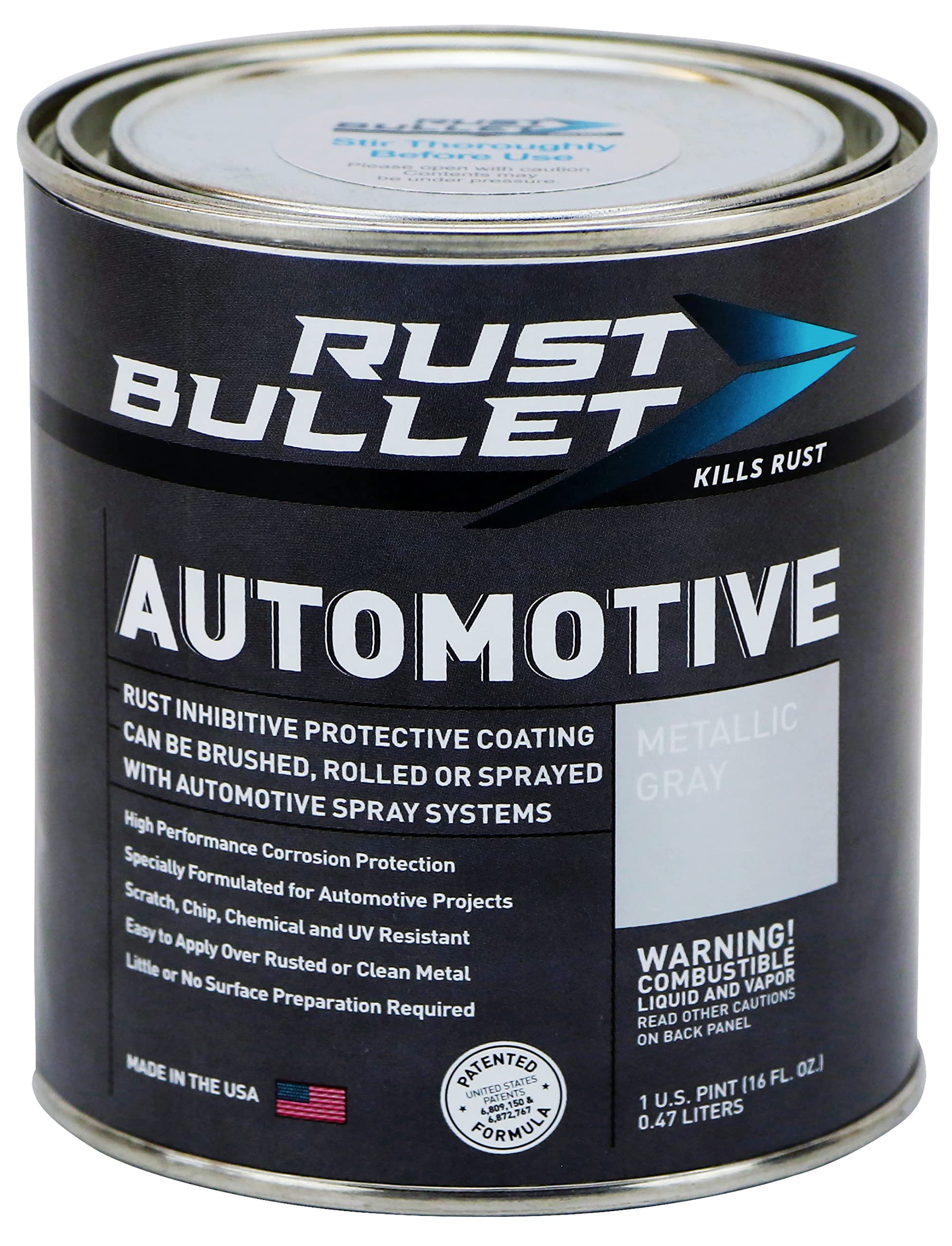 RUST BULLET - Automotive Rust Inhibitor Paint - 1 Pint - Rust Protective Coating - Frame Paint Automotive Anti Rust Coating Meta