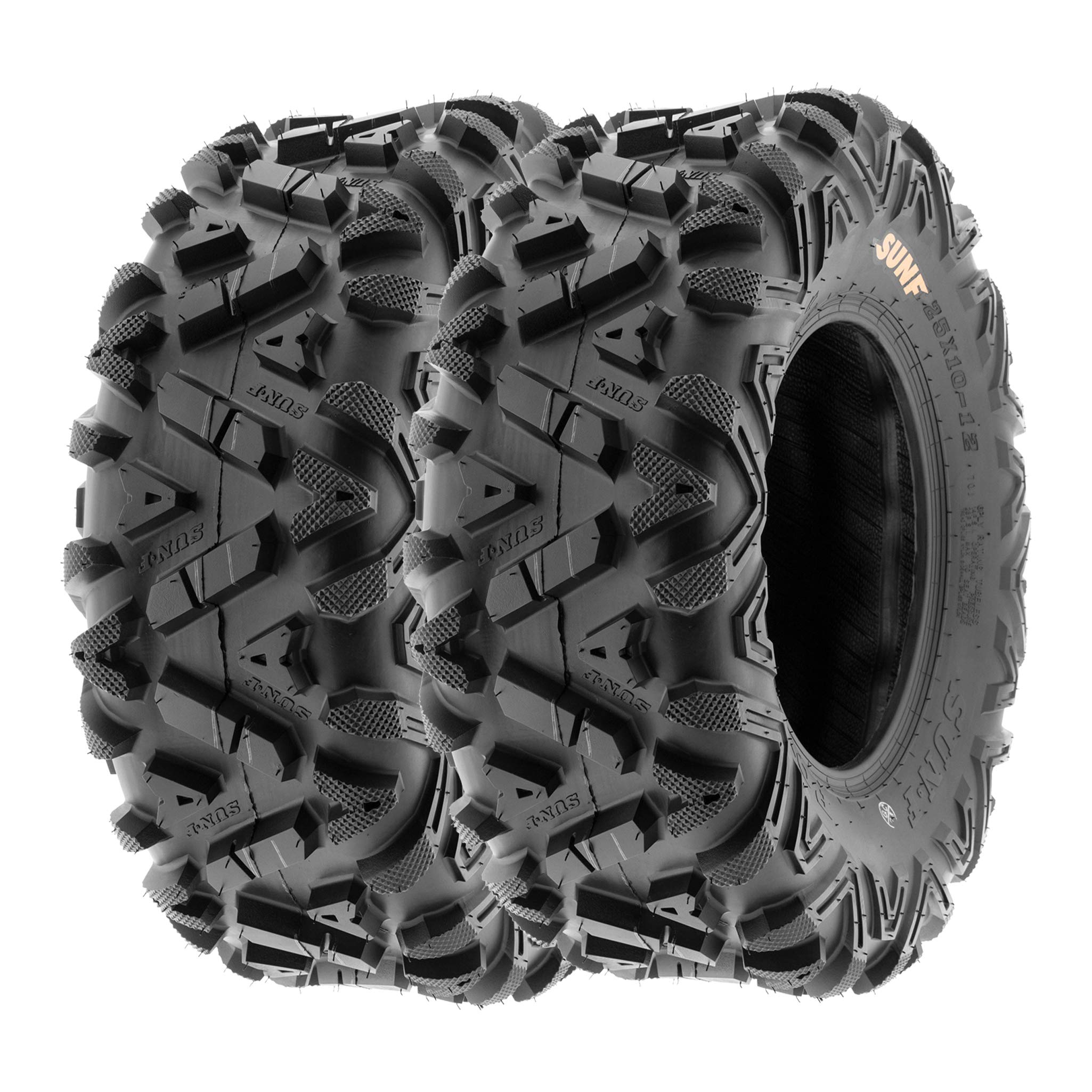 SUNF All Terrain Tires for ATV UTV - 26x9-12 & 26x10-12, 6 PR POWER I A033, Black
