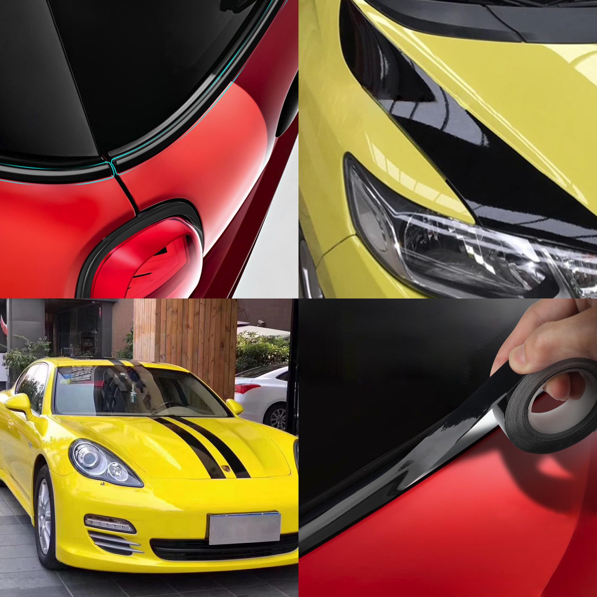 Arespark Gloss Black Vinyl Wrap, Cars Vinyl Film Tapes Kit For Blackout Chrome Delete Window Trim Door With Free Tools (4In X 30