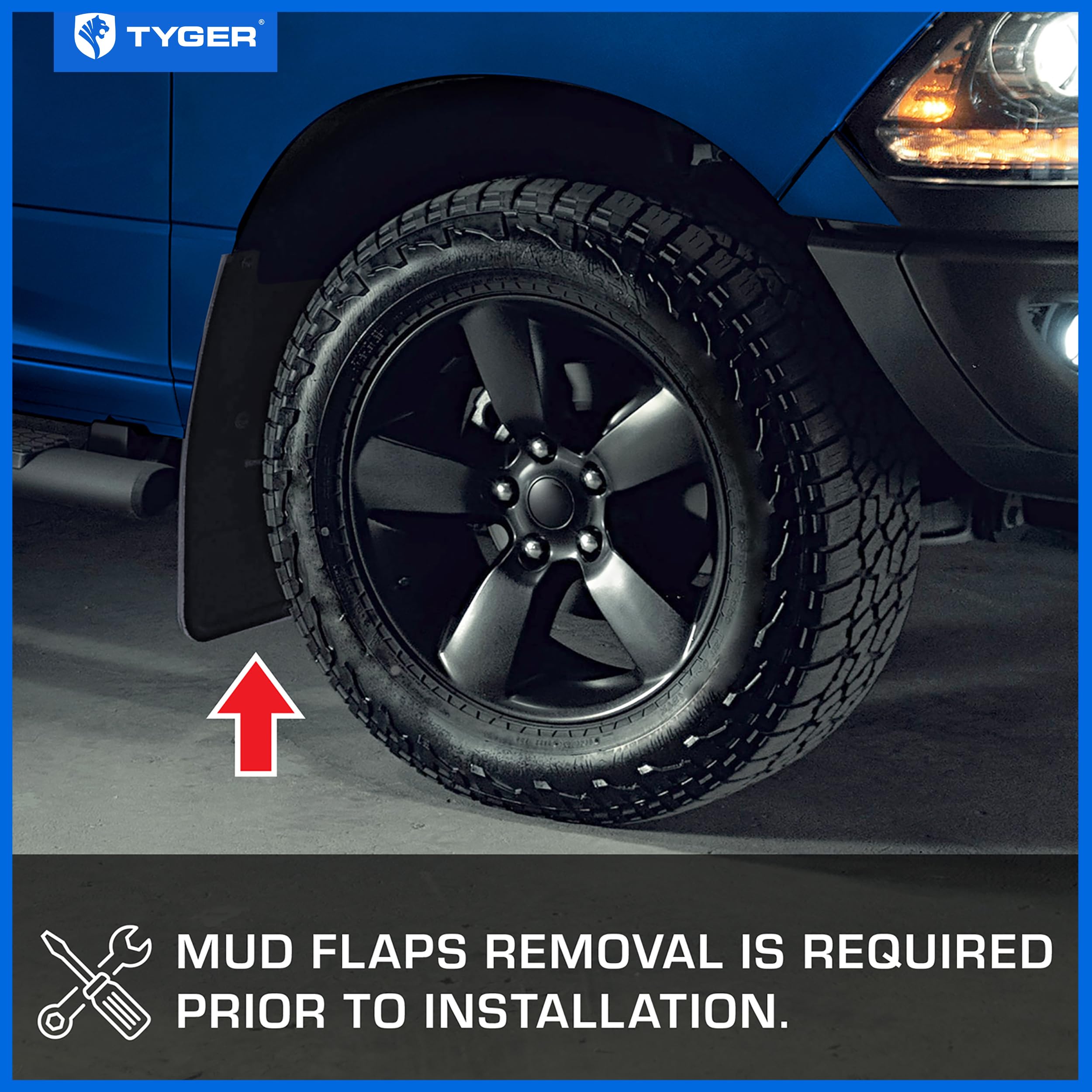 Tyger Auto Fender Flares for 2014-2018 Chevy Silverado 1500, 2015-2019 2500/3500HD, 6.5' & 8