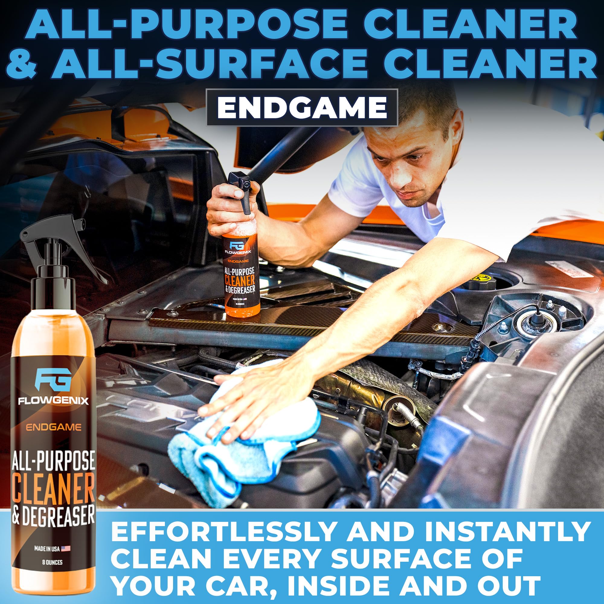 Flowgenix Grand Slam 4-Pack Includes Waterless Car Wash Spray + Instant Car Scratch Remover Repair + Streak Free Window And Glas