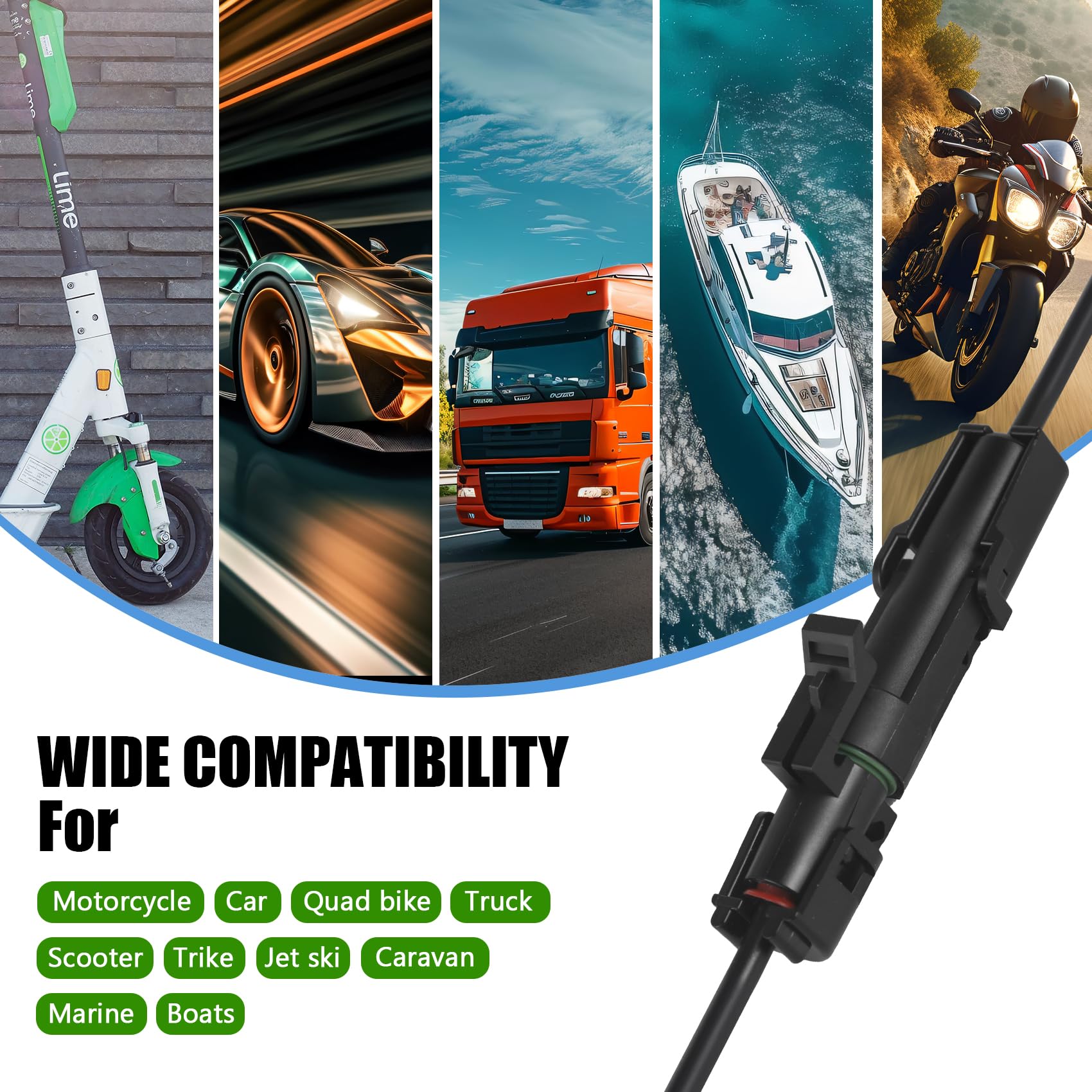 Muyi Weather Pack Connector, 1 Pin Waterproof Connector Automotive Wiring Harness Electrical Connectors (14Awg, 3 Kits)