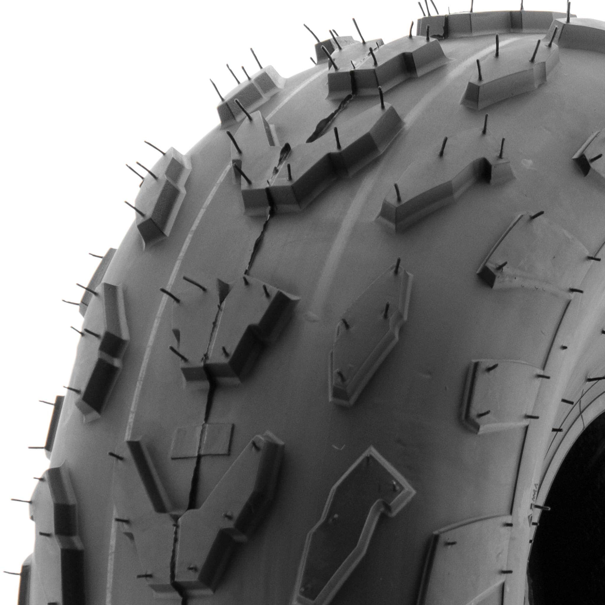 SUNF ATV Go-Kart Tires - Pair of 2, 18x7-7, Tubeless, 4 PR, Black Rubber