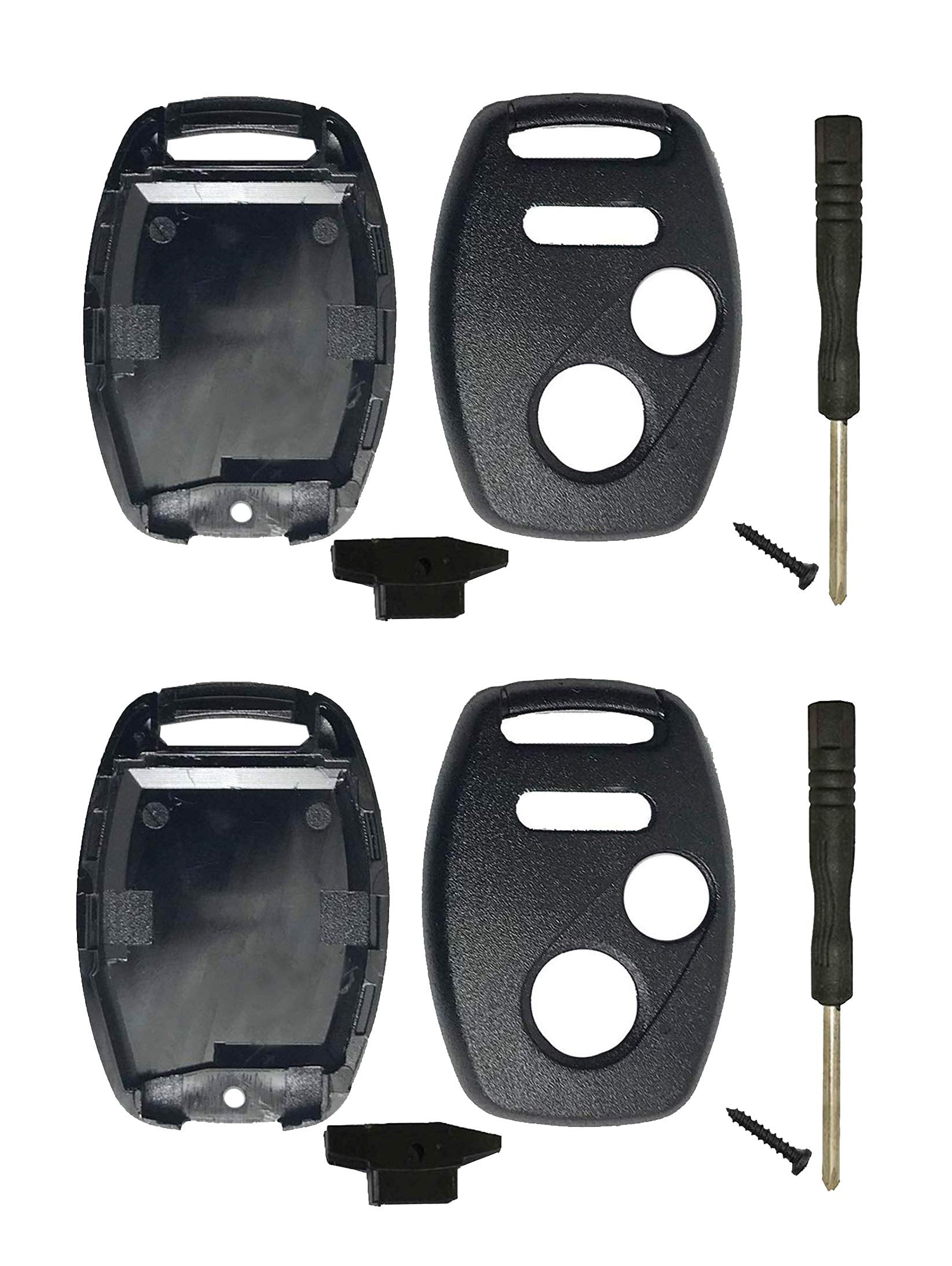 2 Pcs Key Fob Shell Fit for Honda 2010-2011 Accord Crosstour /2006-2011 Civic/ 2007-2013 CR-V / 2011-2015 CR-Z / 2009-2013 Fit /