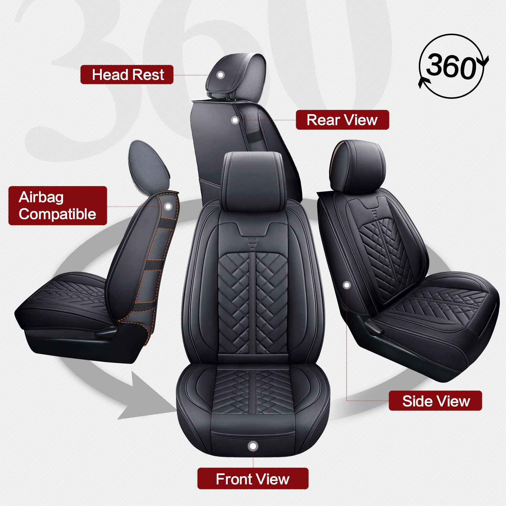 Tomatoman Toyota Tacoma Seat Covers Front Custom for 2005-2022 2023 2024 2025 Trucks Access Crew Extended Double Cab TRD Sports