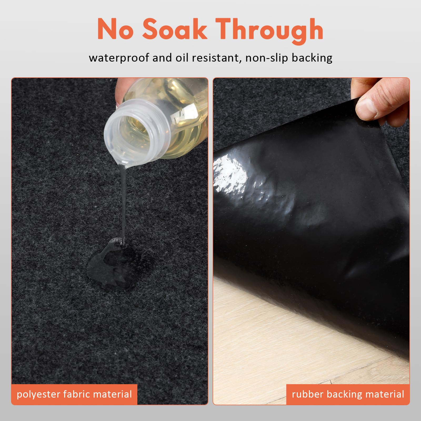 Jeria 2 Pcs 36 X 60 Inch Oil Spill Mat For Under Car Driveway Mats Oil Leaks Absorbent Oil Pad,Rubber Mat Garage Floor,Reusable,