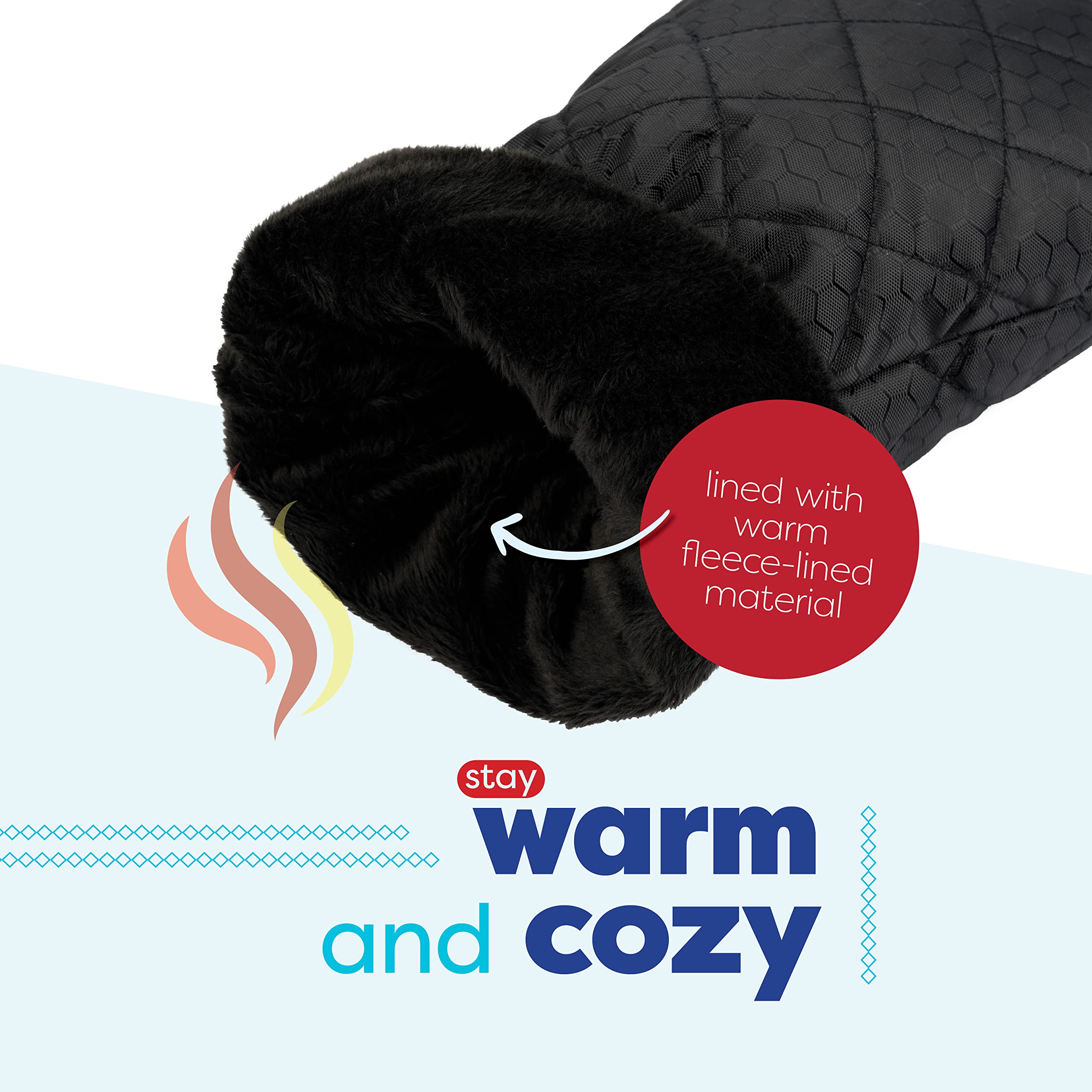 SCRUBIT Ice Scraper with Glove - Waterproof & Windproof Car Snow Scraper - Black Fleece Mitt for Quick Snow Removal