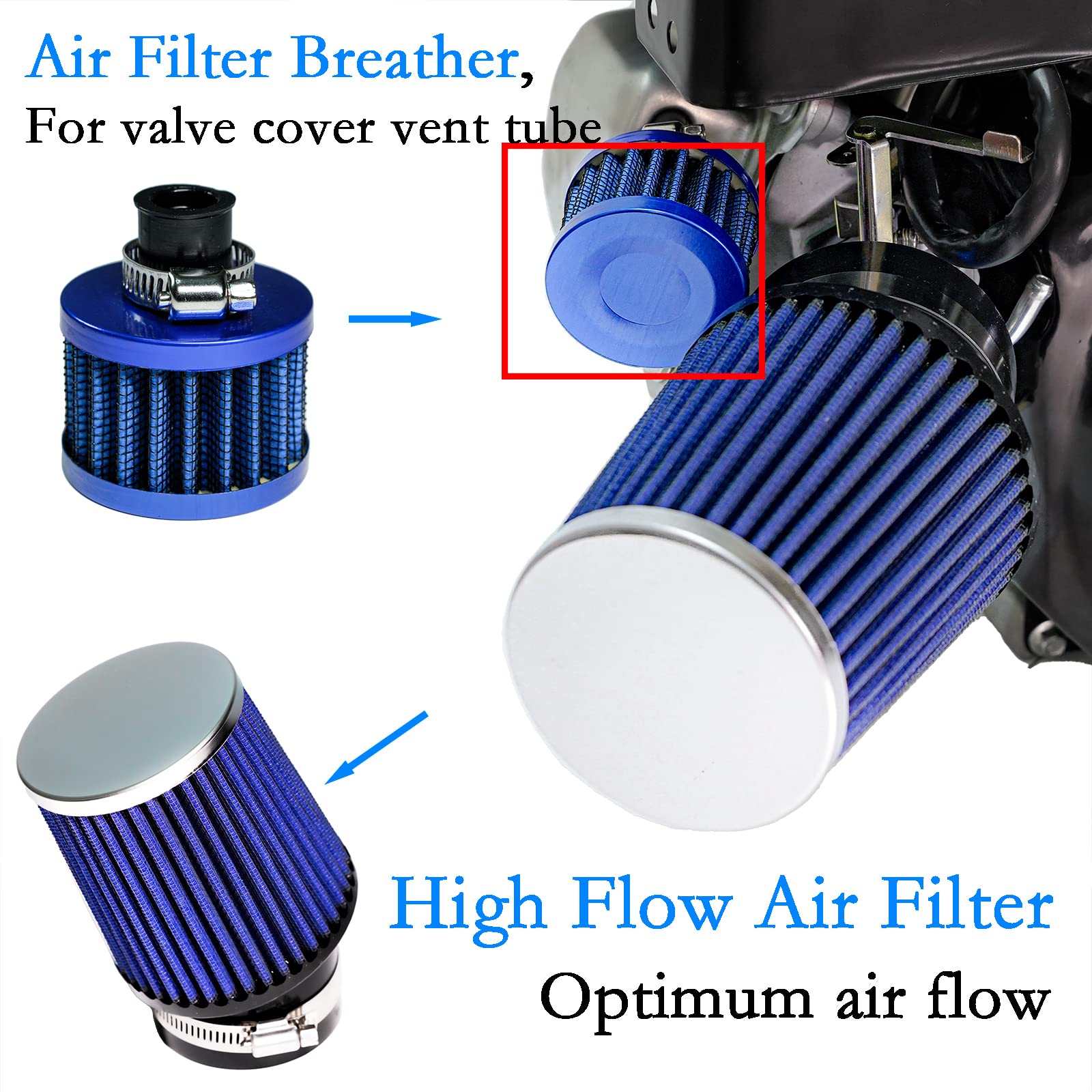 Jmchstore High Performance Air Filter Cleaner Kit For Predator 212Cc 79Cc Coleman Ct200U Ct100U Kt196 196Cc 6.5 Hp Engine Mini B