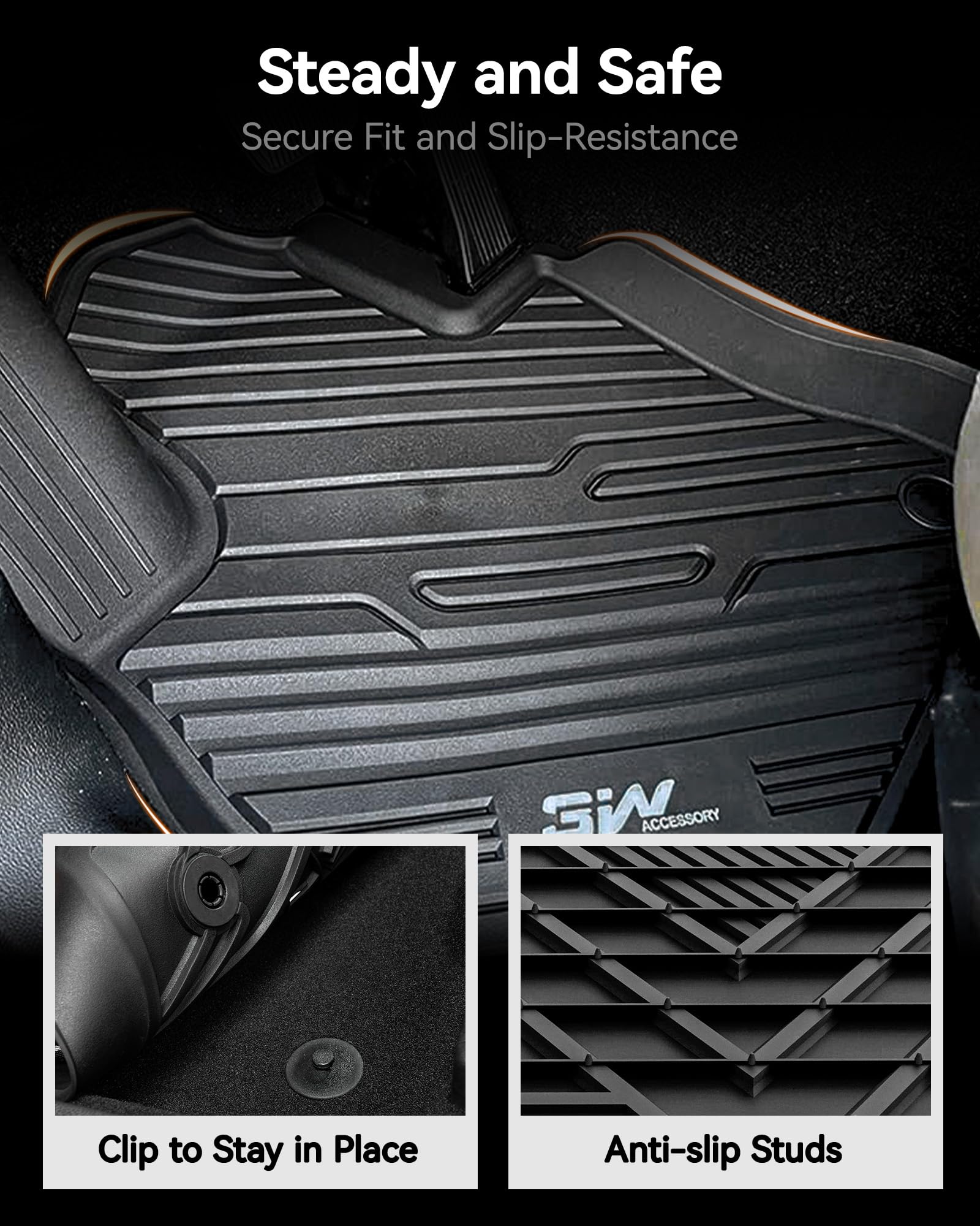 3W Ford Explorer Floor Mats Custom Fit For 2020 2021 2022 2023 2024 2025, All Weather Tpe Floor Liner Liner For Ford Explorer Ac