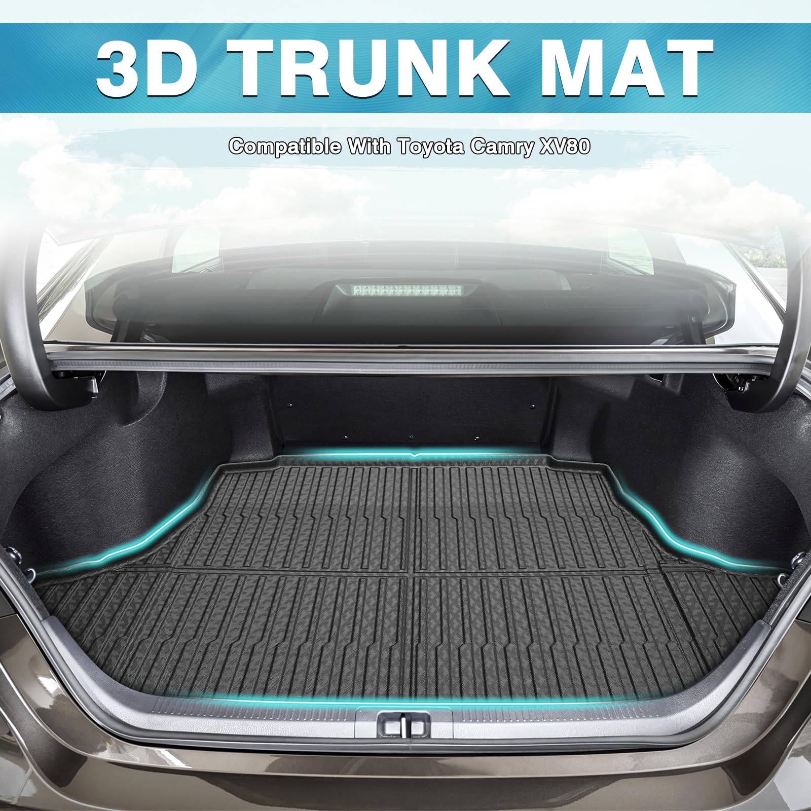 Mixsuper Cargo Liner For 2022-2025 Toyota Gr86 / Subaru Brz All Weather Cargo Mat Rear Trunk Liner Tray Black
