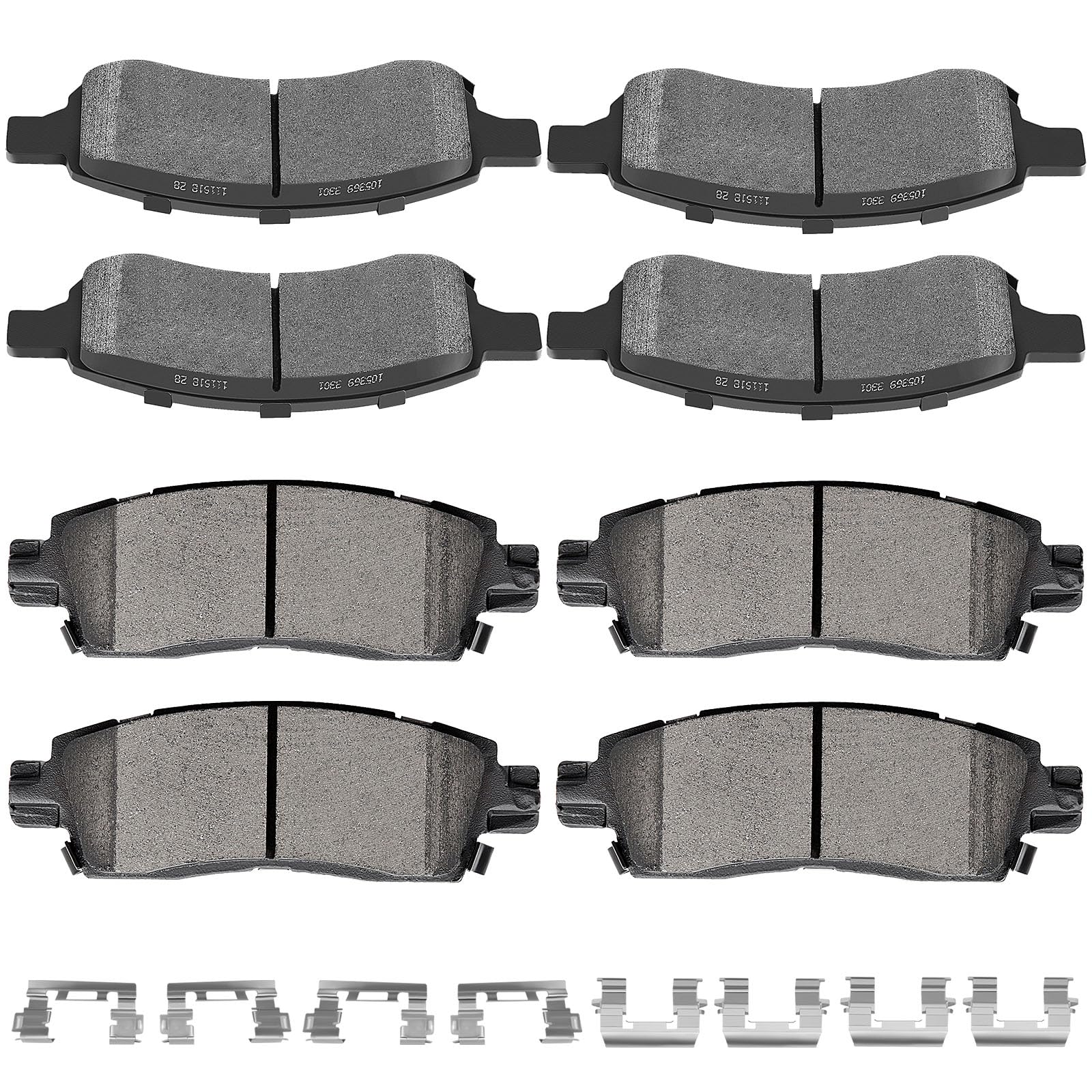 Ceramic Pads Kits,Scitoo 8Pcs Brakes Pads Set Fit For Buick Enclave,Rainier,For Chevy Ssr,Trailblazer Ext,Traverse,For Gmc Acadi