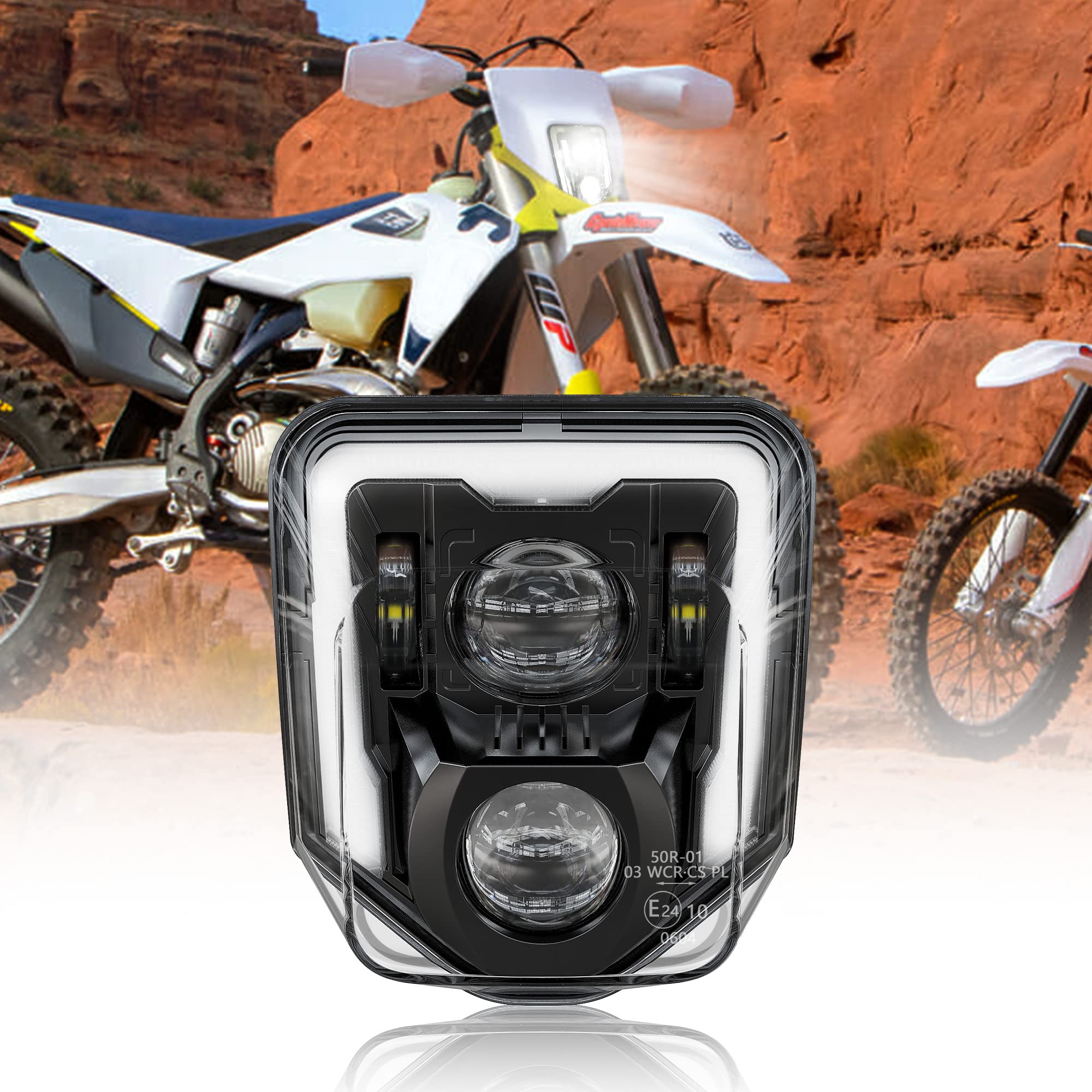 XPCTD Dirt Bike Headlight 3200LM LED Motocross Headlight with DRL Fit For Husqvarna 2017-2023 FE250 FE350 FE450 FE501 FE501S FE7