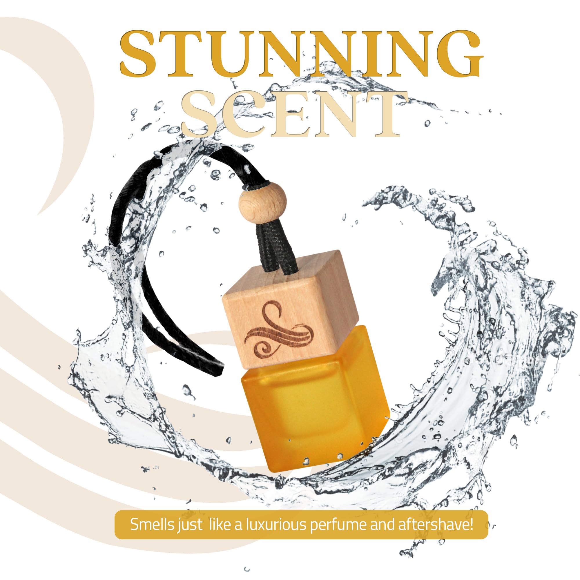 Perfa One Million Car Air Freshener | Gold Wood Vent Clip | 0.3 Fl Oz | Long Lasting Odor Eliminating Perfume