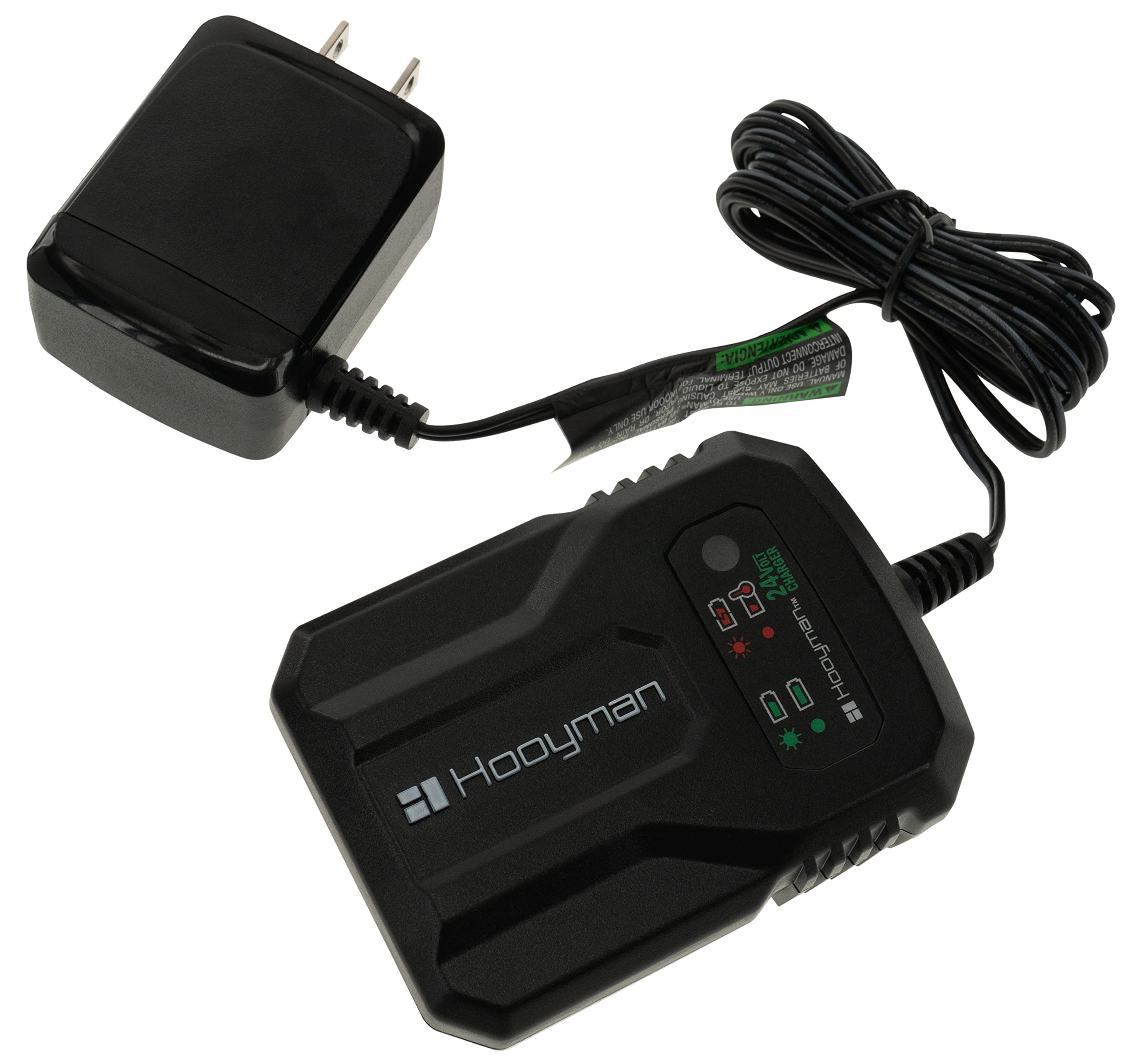 Hooyman 24V Battery Charger for 24-Volt Lithium-Ion Spreader with Charge Status Light Indicator, Rapid Charging, and Easy Discon