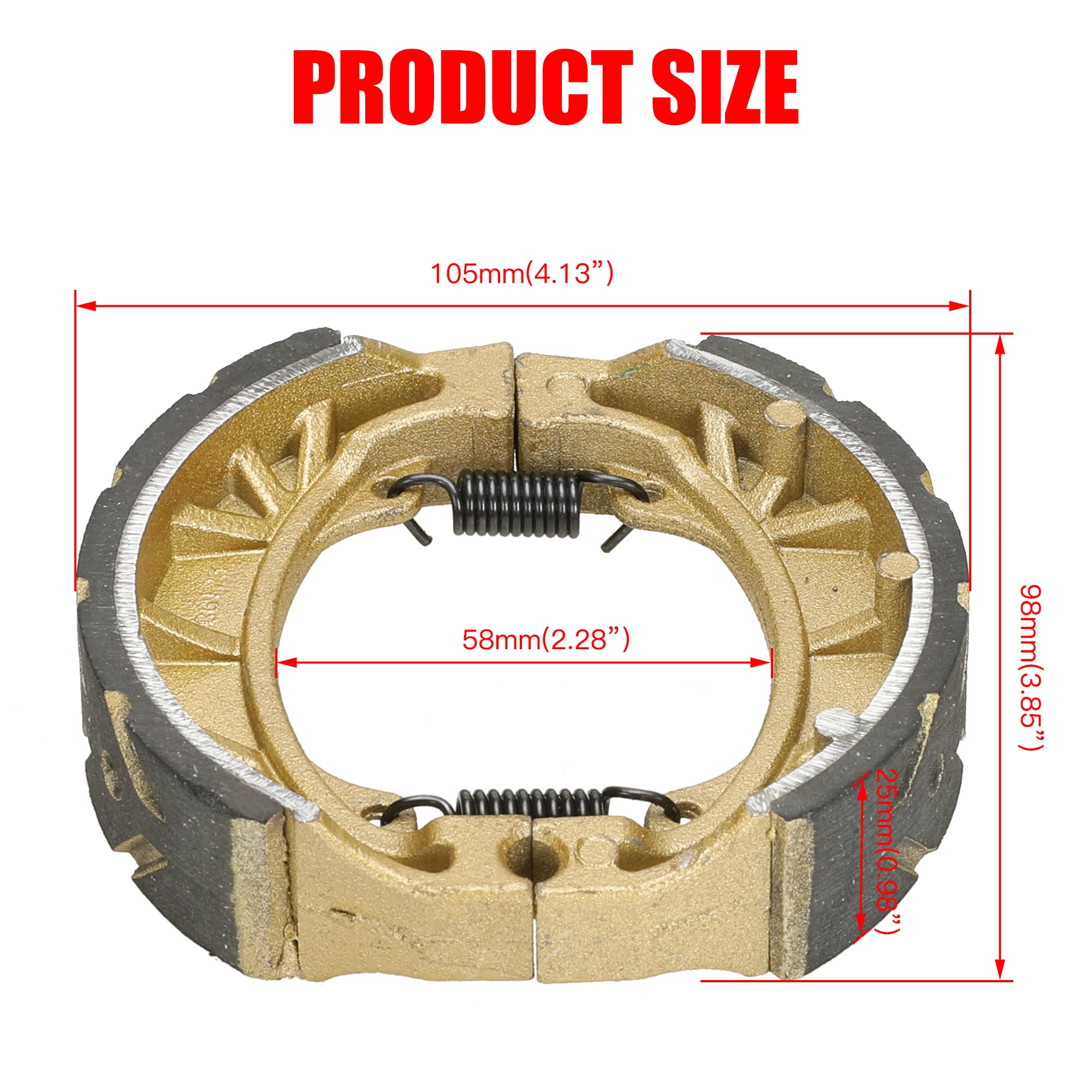 Grehua Cg125 105Mm Drum Brake Shoes Pads Chain Tensioner Adjuster Kit For 212Cc 196Cc 6.5Hp Coleman Bt200X Ct200U Trail 200 Ct20