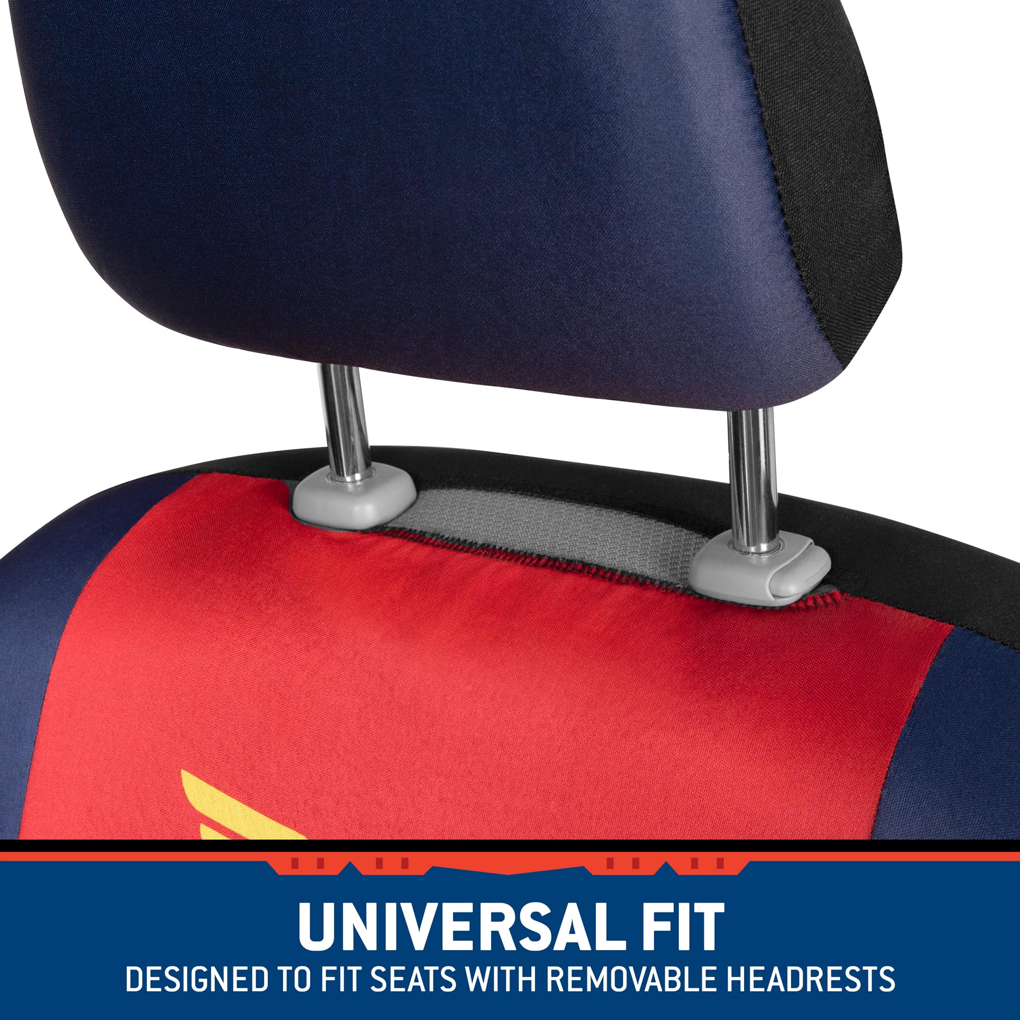 BDK Wonder Woman Car Seat Covers - Front Pair, Waterproof Polyester, Includes Head Cover & Seat Belt Pads, Universal Fit, WBSC-1926