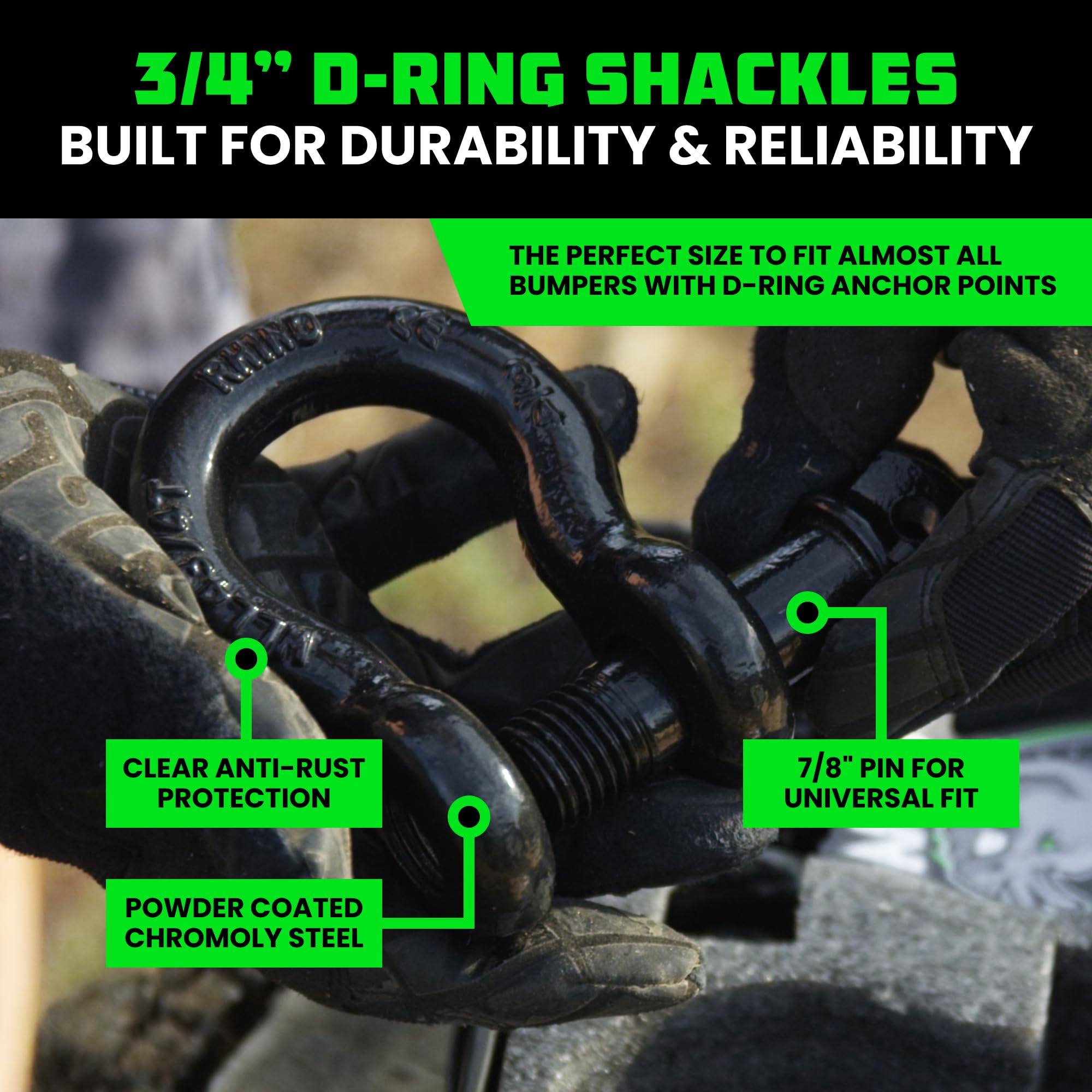 Rhino Usa Heavy-Duty Recovery Gear Combos Off-Road Truck Vehicle Recovery, Best Offroad Towing Accessories - Backed For Life (30