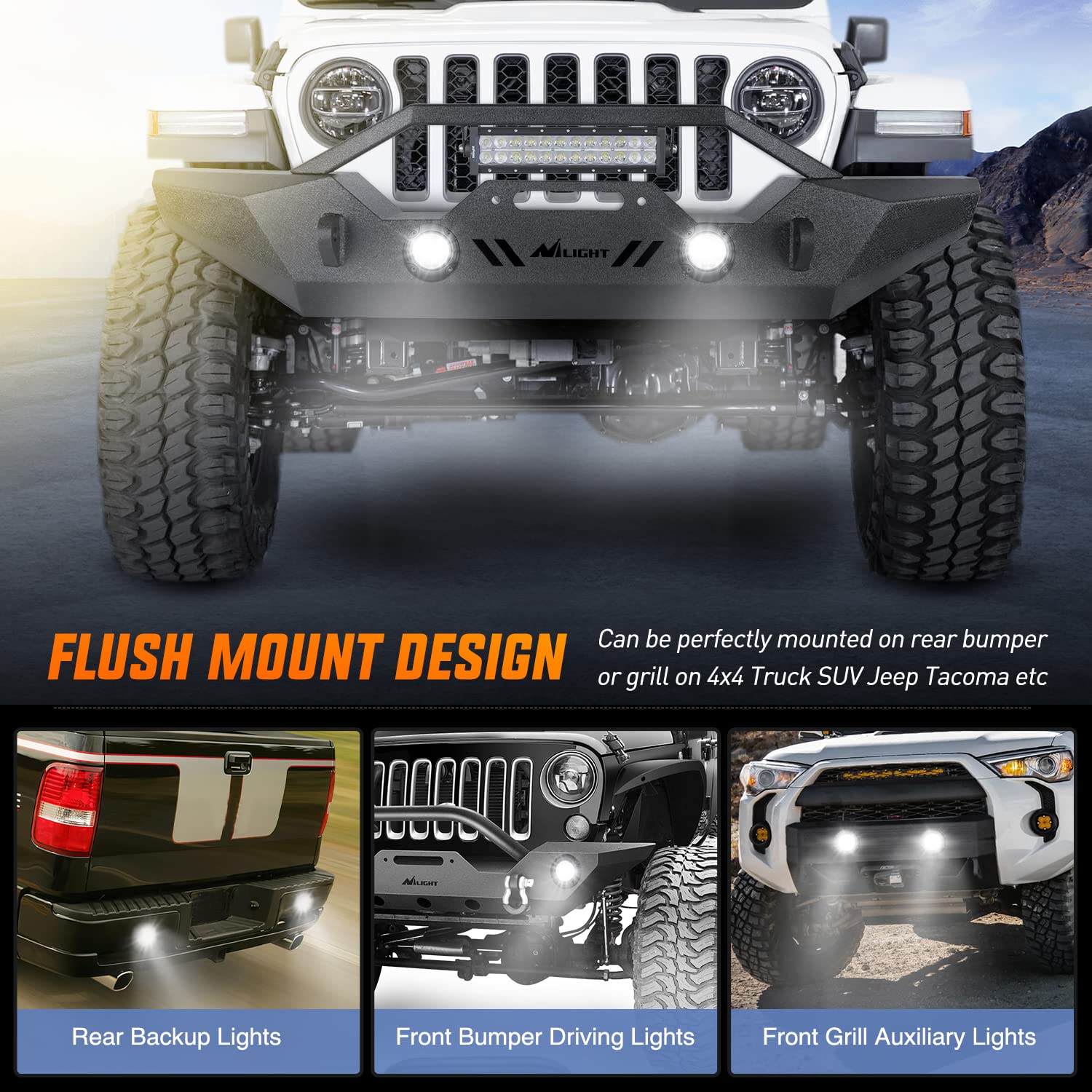 Nilight 5" LED Light Pods - 36W Upgraded Spot Flood Combo, 2Pcs Aluminum Driving Lights for Offroad 4x4 Truck SUV, Model W1924