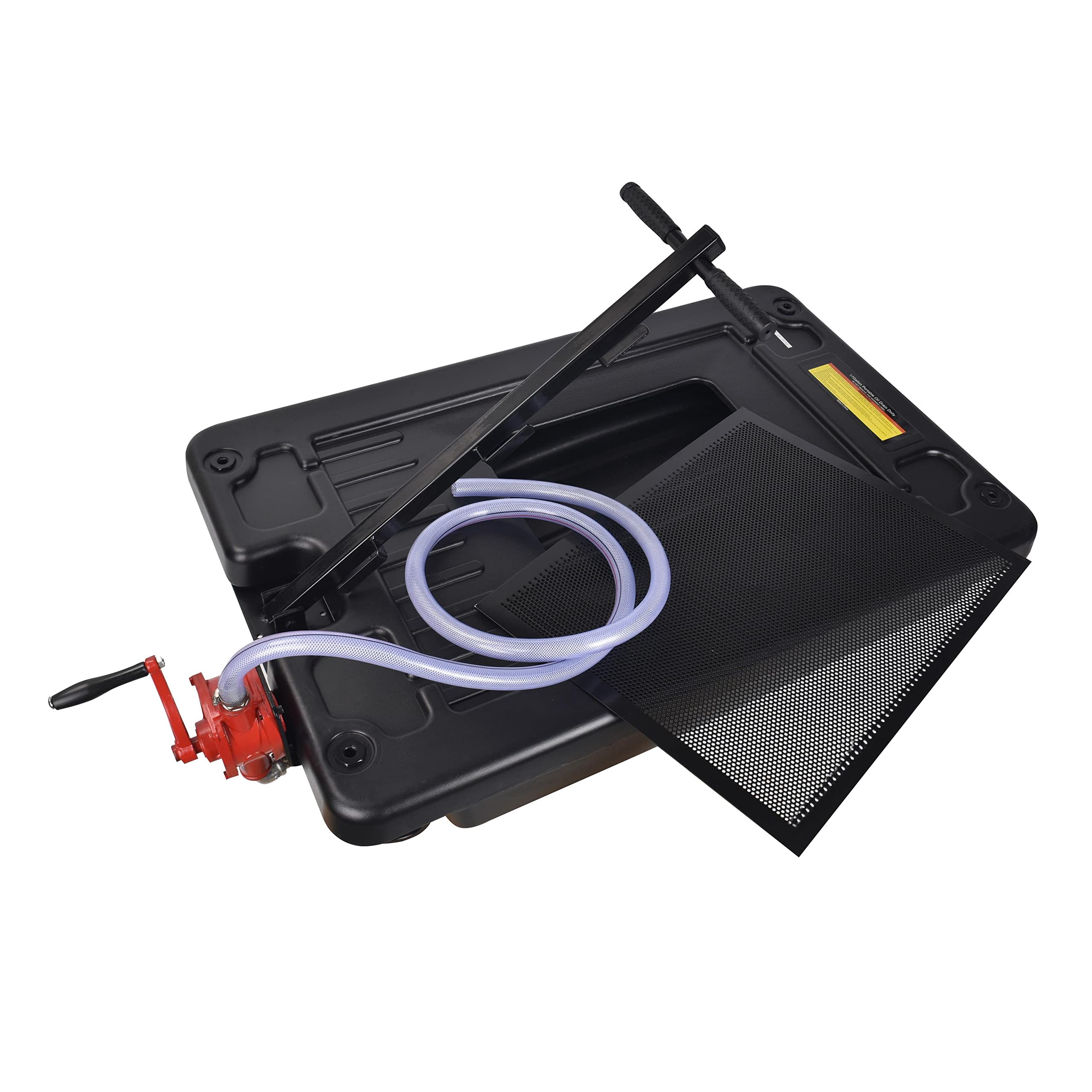 Aain Aa47W 17 Gallon Oil Drain Pan With Pump, Large Capacity Oil Change Pan With Low Profile For Truck, Car With Evacuation Hose