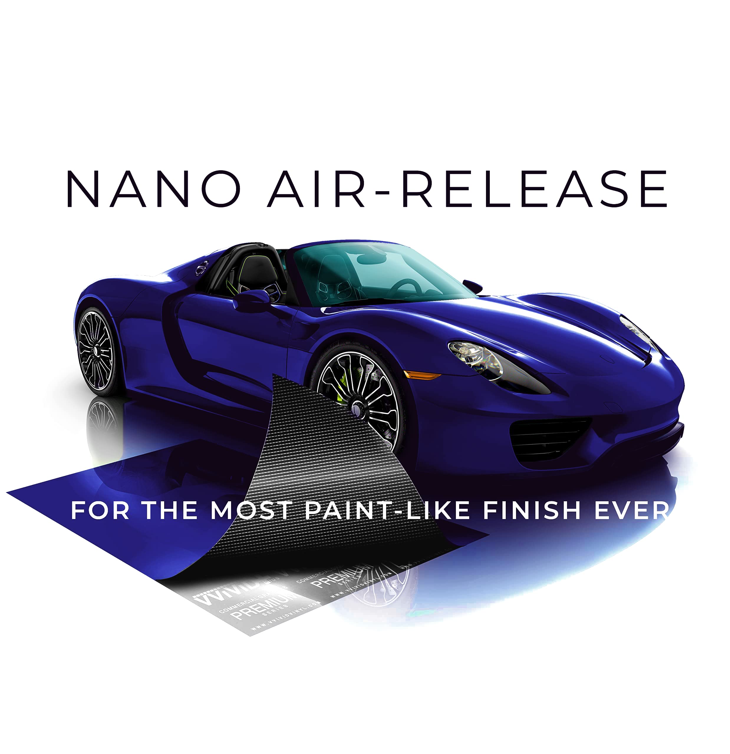 Vvivid+ Ultra Gloss Neptune Pearl Blue 25Ft X 5Ft Vinyl Car Wrap Premium Paint Replacement Film Roll With Nano Air Release, Stre