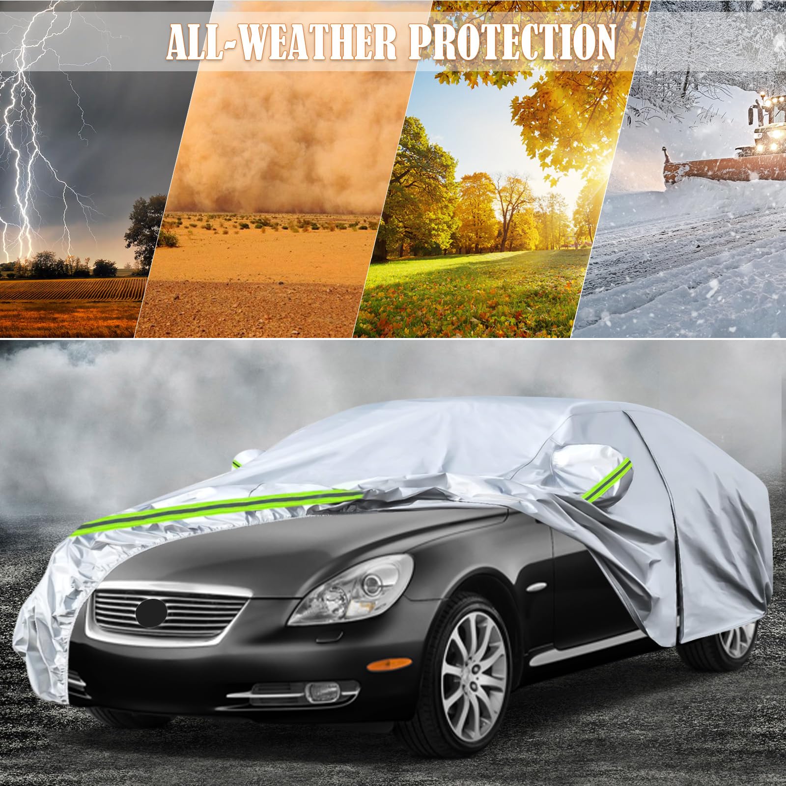 Waterproof Car Covers Replace For 2014-2025 Lexus Nx300 Nx 350 F Sport, 6 Layers Silver All Weather Custom-Fit Car Cover With Zi