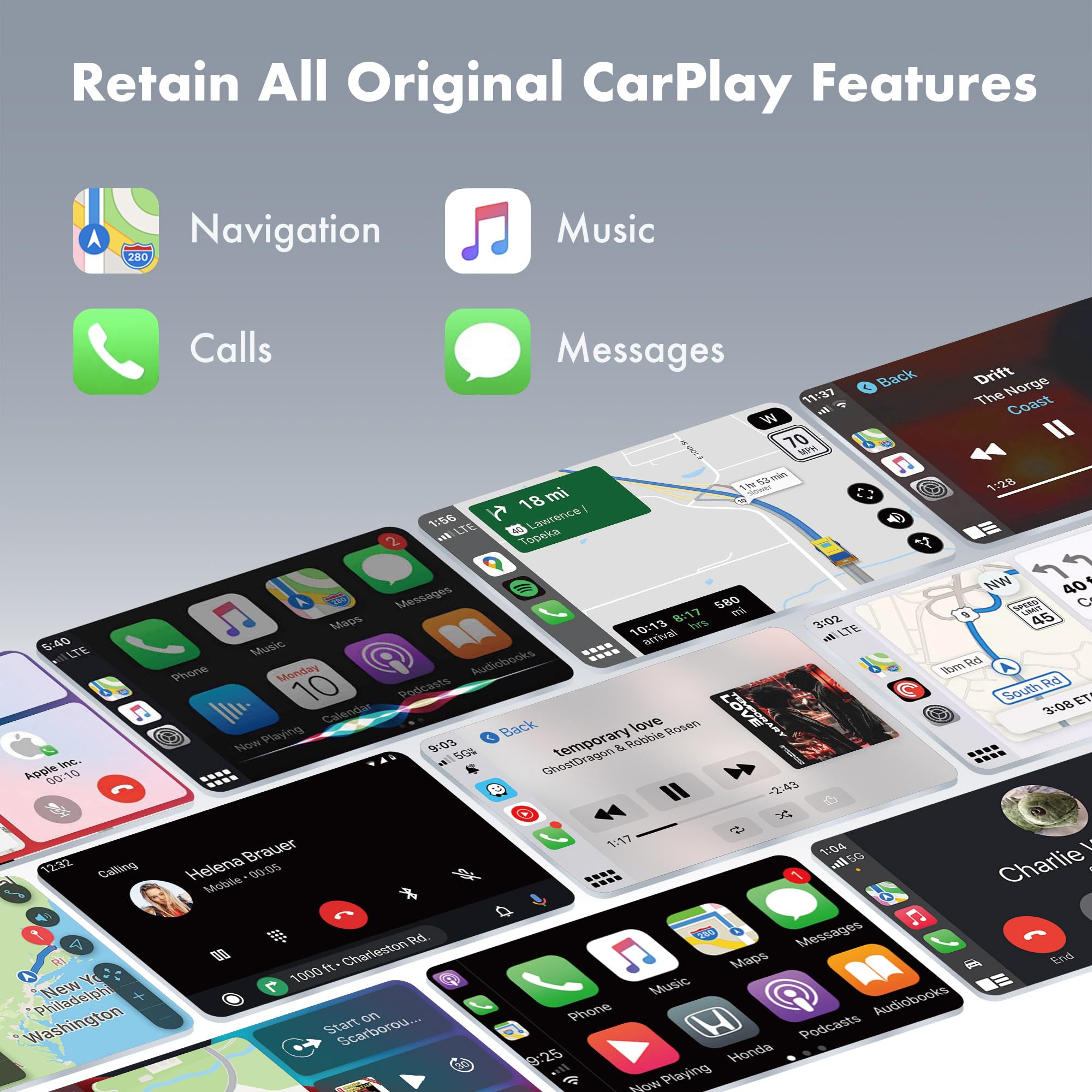Wireless Carplay Adapter For Iphone 2025 Upgrade,Ultra-Low Lag,Stable Connection,Mini Bluetooth Apple Car Play Adapter For Ios 1